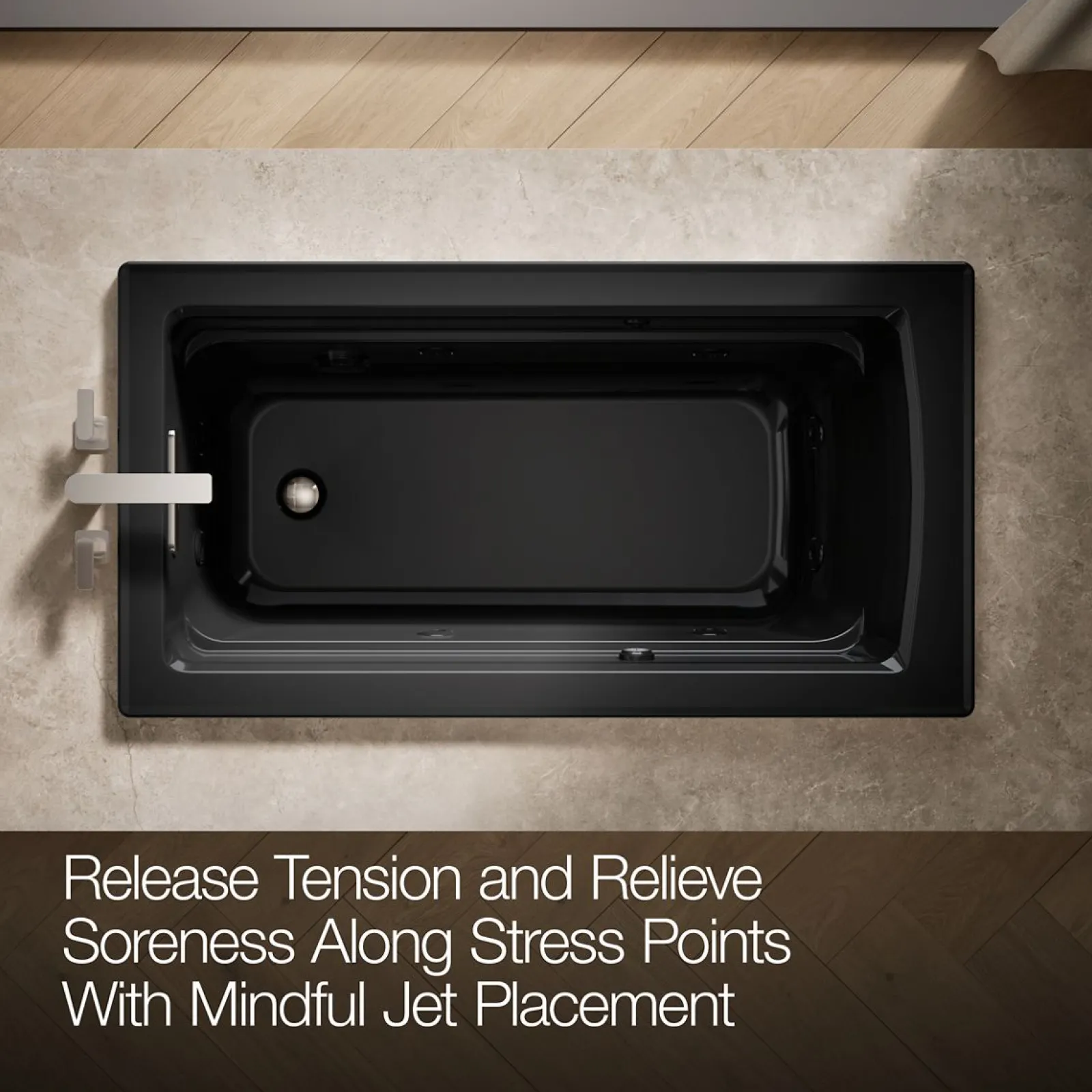 60" x 32" drop-in whirlpool bath with and Bask® heated surface^Kohler Best