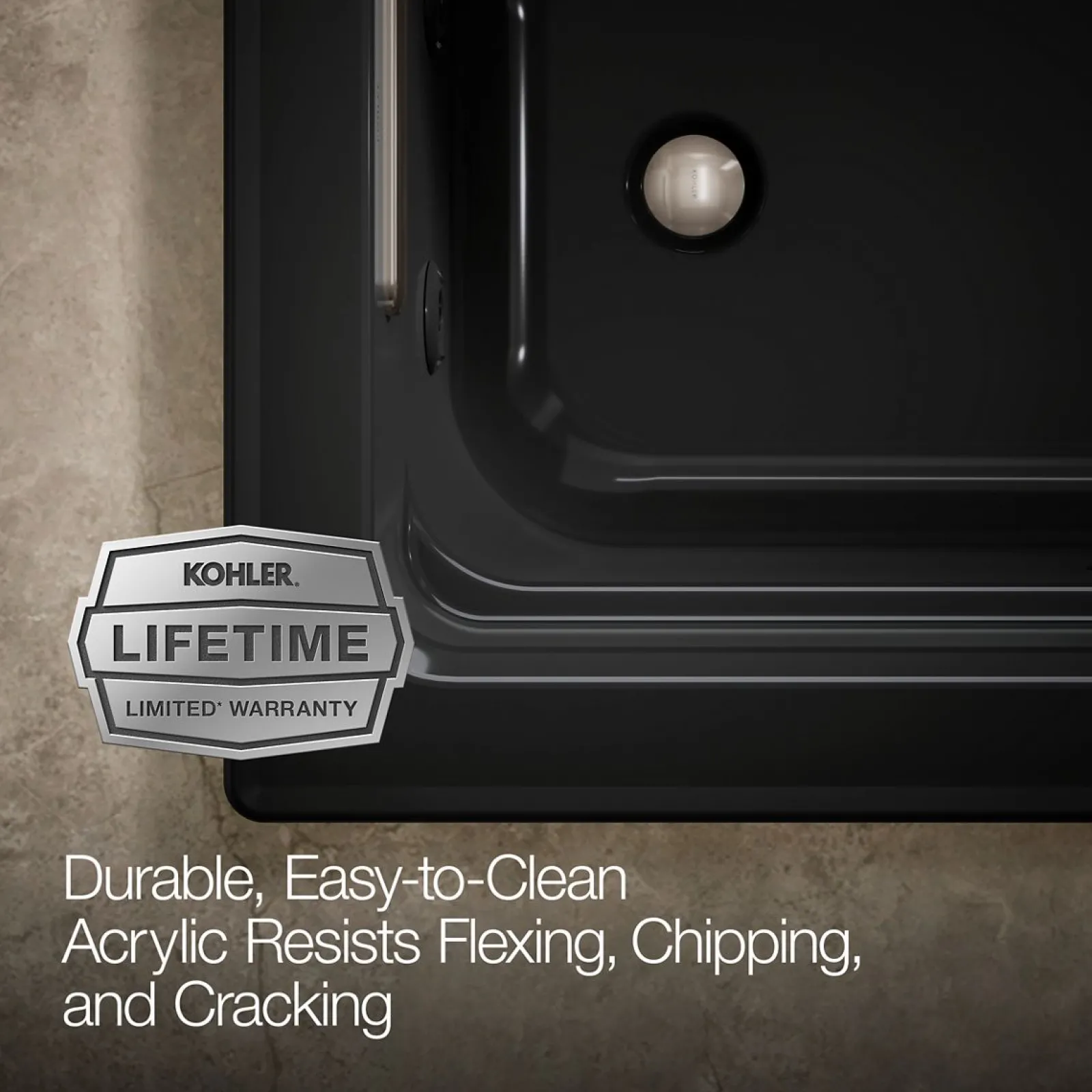 60" x 32" drop-in whirlpool bath with and Bask® heated surface^Kohler Best