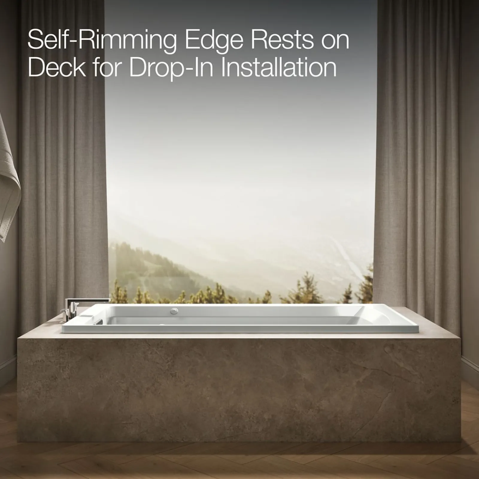 72" x 36" drop-in whirlpool bath with Bask® heated surface^Kohler Best