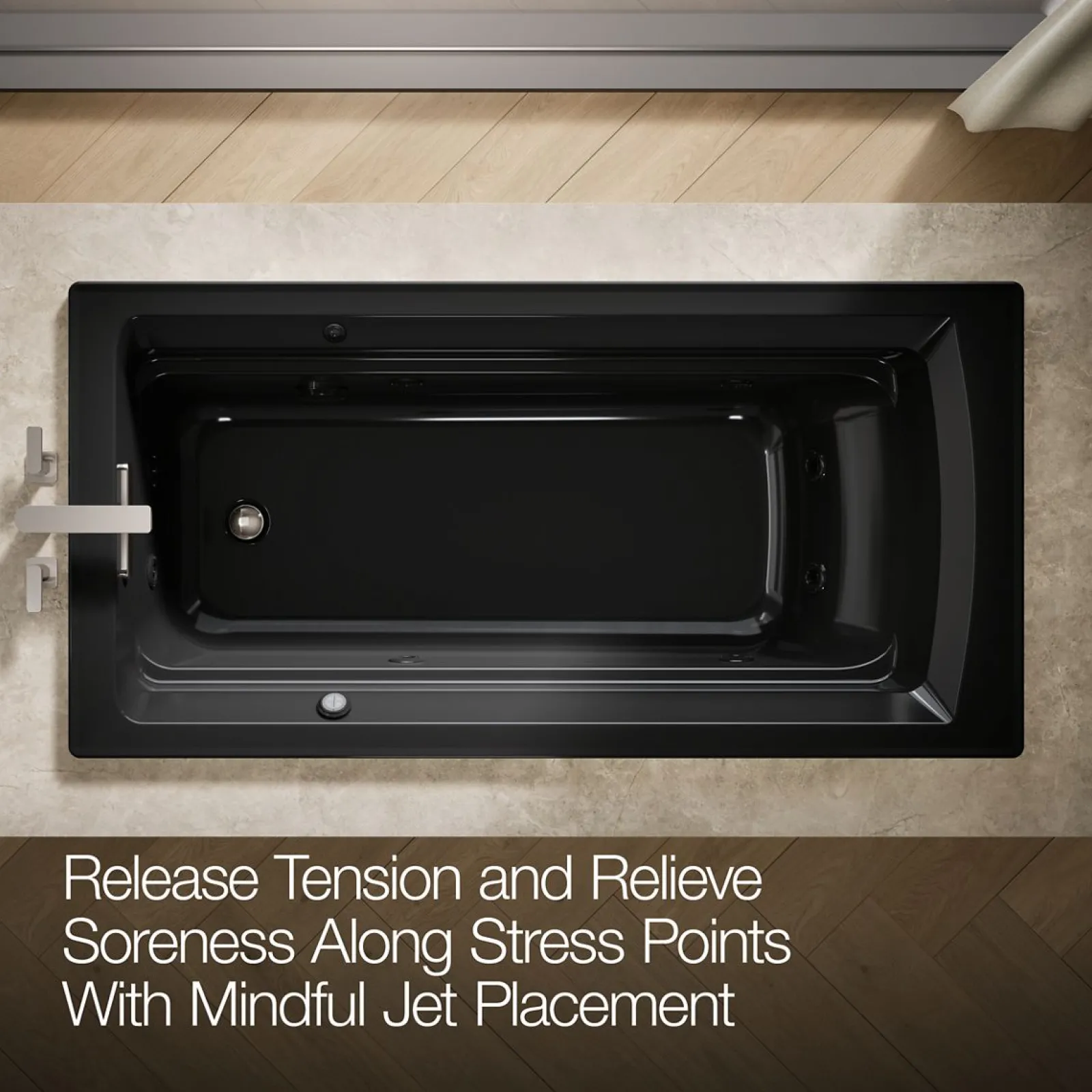 72" x 36" drop-in whirlpool bath with Bask® heated surface^Kohler Best