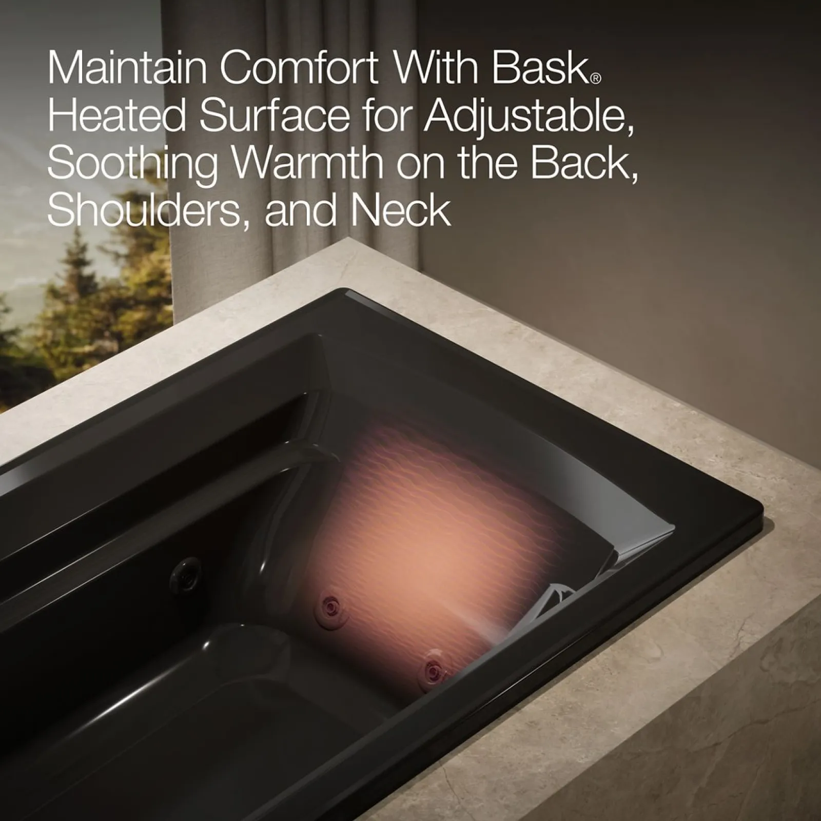 72" x 36" drop-in whirlpool bath with Bask® heated surface^Kohler Best