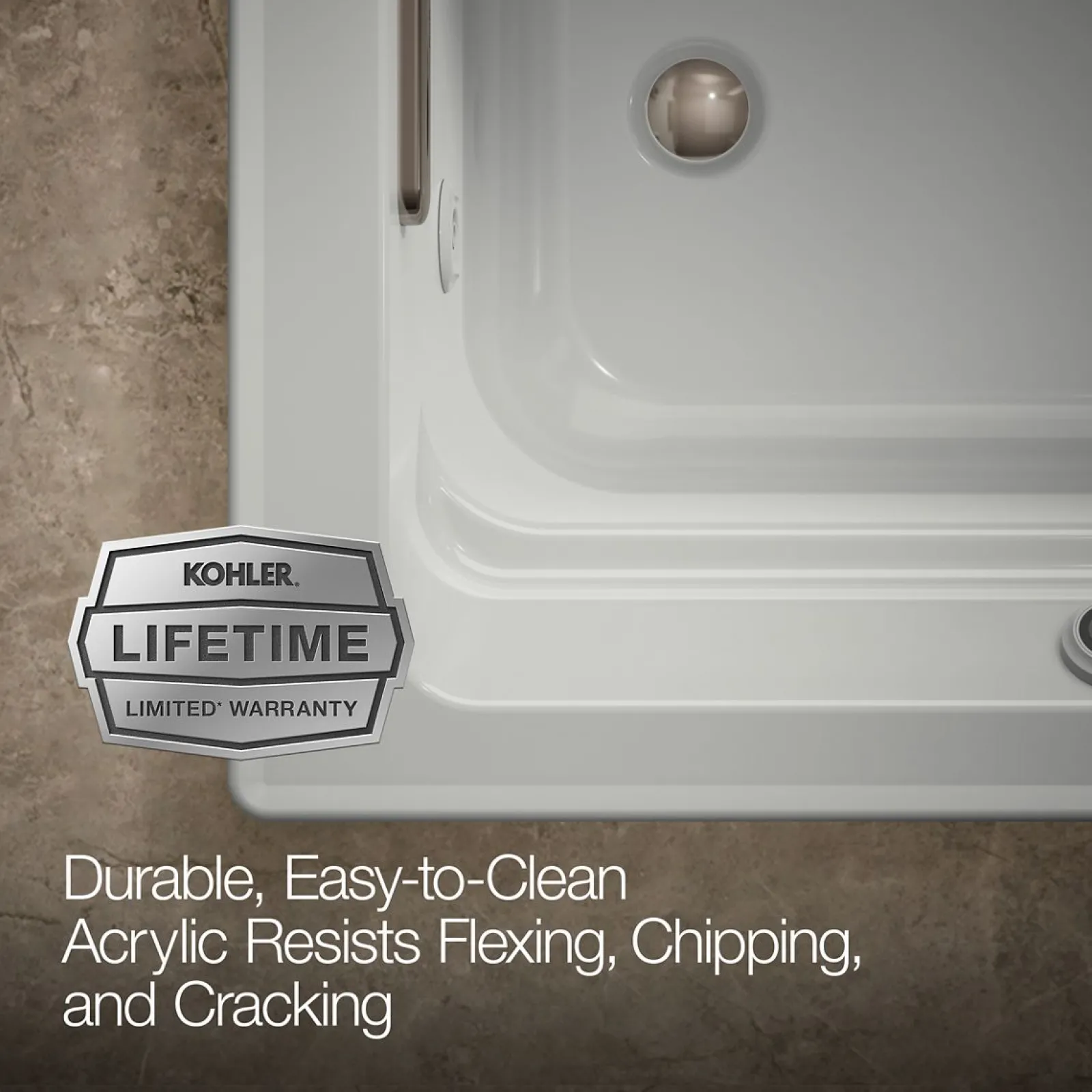 72" x 36" drop-in whirlpool bath with Bask® heated surface^Kohler Best
