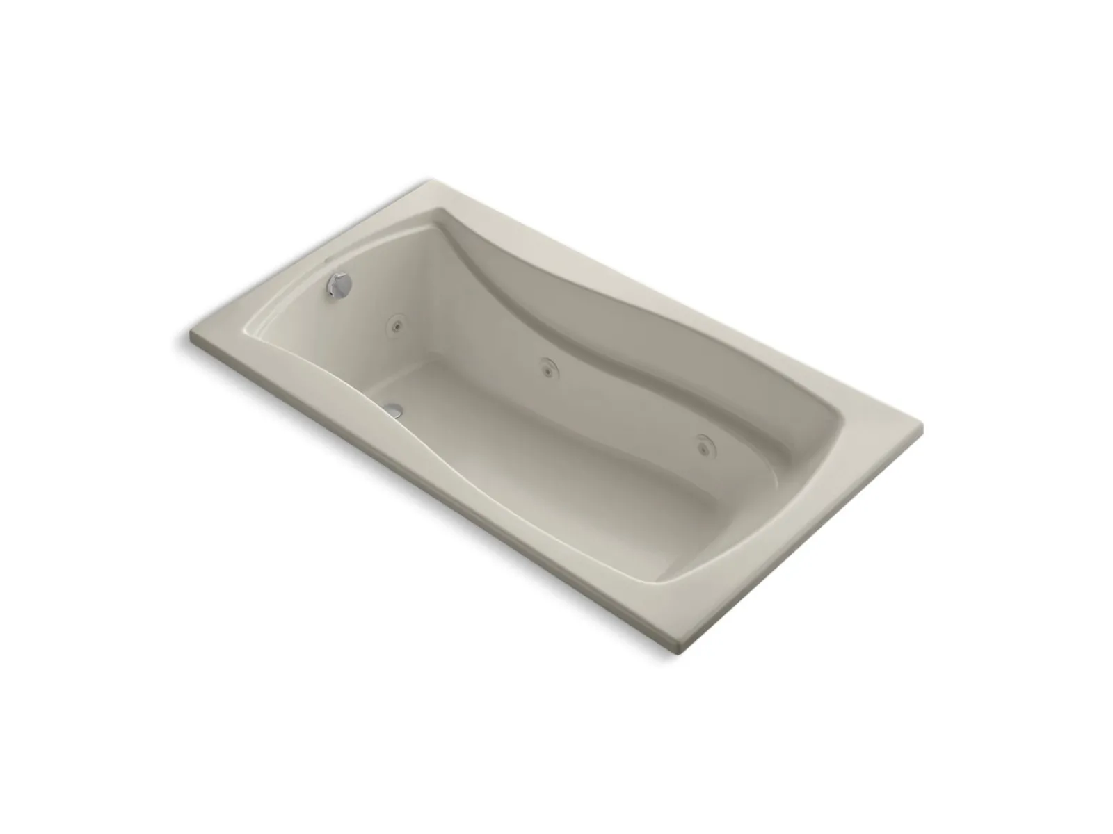 66" x 35-7/8" drop-in whirlpool bath with Bask® heated surface and end drain^Kohler Best