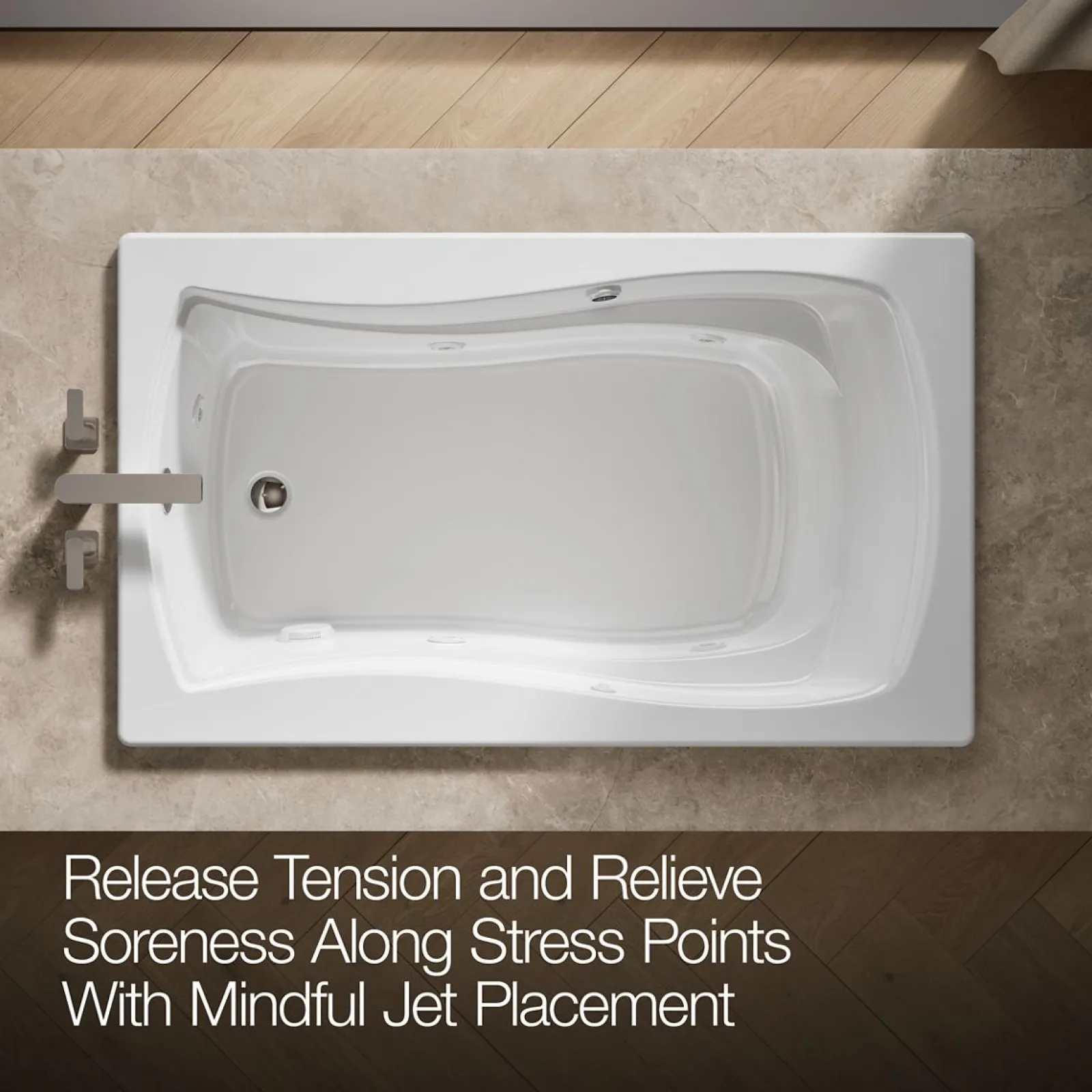 60" x 36" drop-in whirlpool bath with Bask® heated surface^Kohler Discount