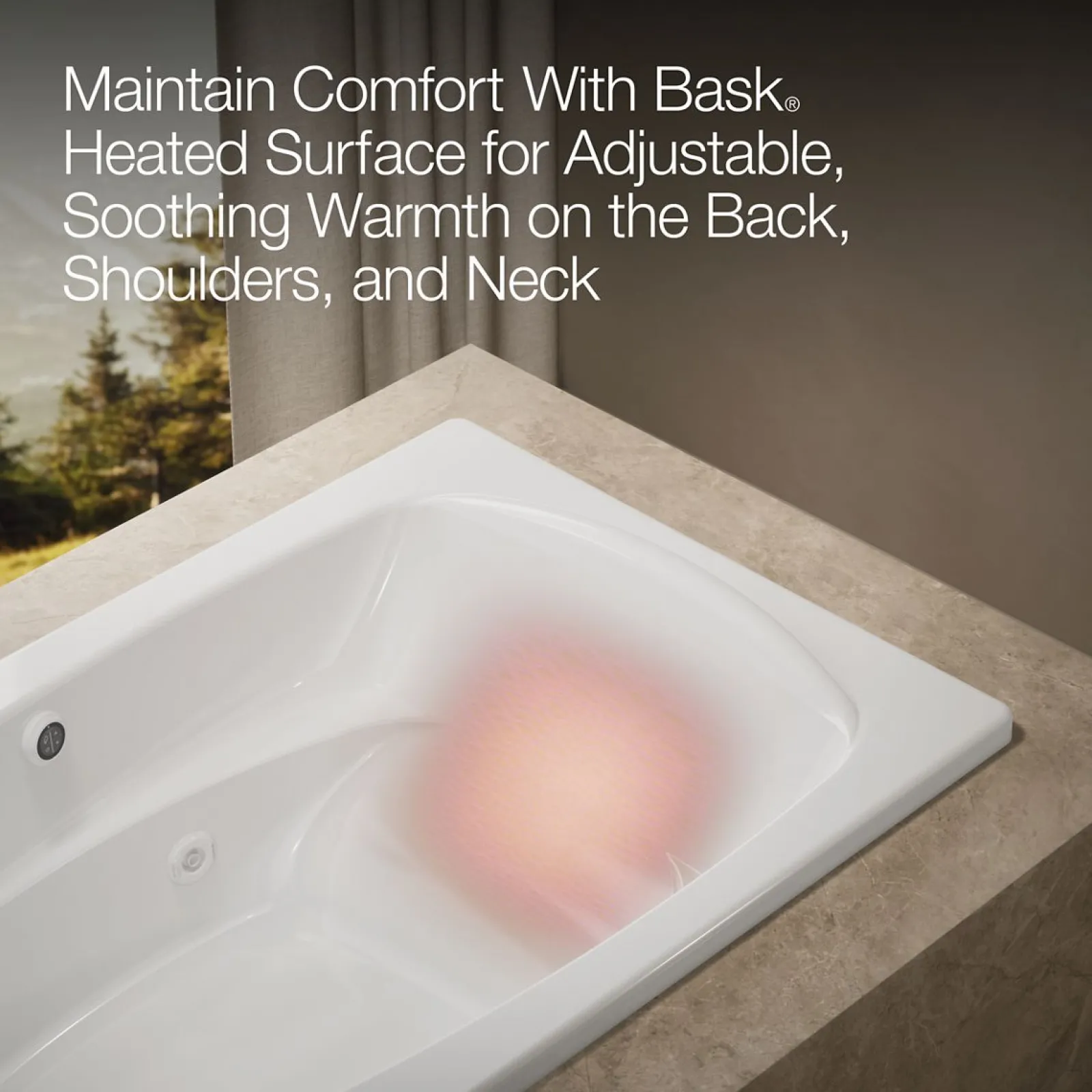 72" x 36" drop-in whirlpool bath with Bask® heated surface^Kohler New