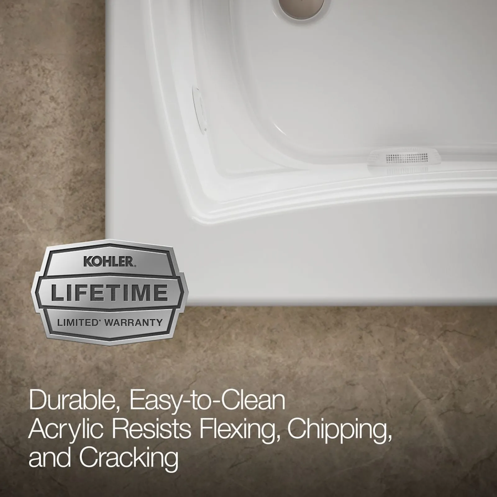 72" x 36" drop-in whirlpool bath with Bask® heated surface^Kohler New
