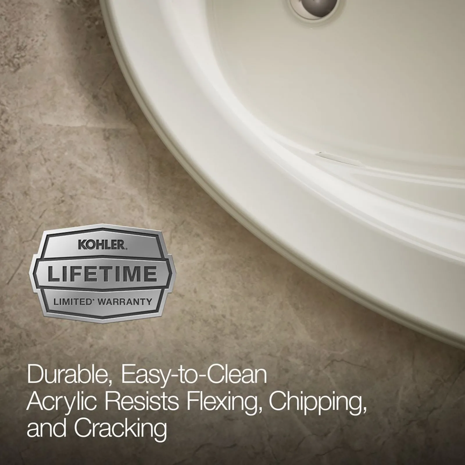 60" x 42" drop-in whirlpool bath with Bask® heated surface^Kohler Discount