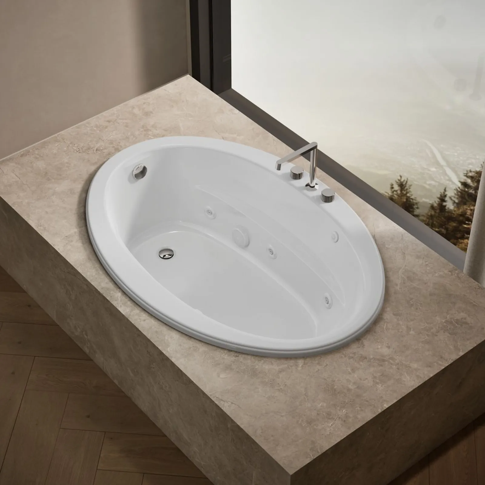 60" x 42" drop-in whirlpool bath with Bask® heated surface^Kohler Discount
