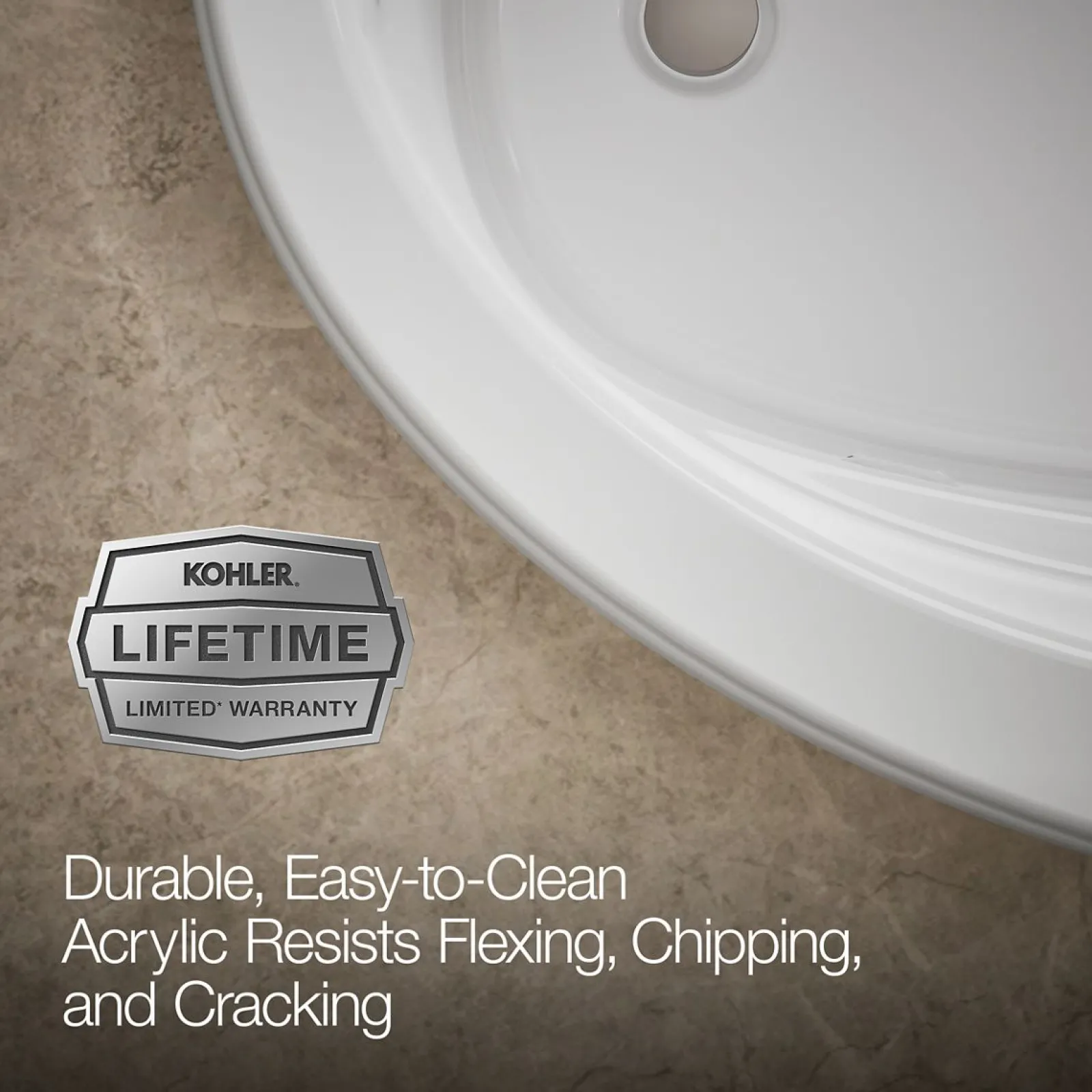 66" x 42" drop-in whirlpool bath with Bask® heated surface^Kohler Discount
