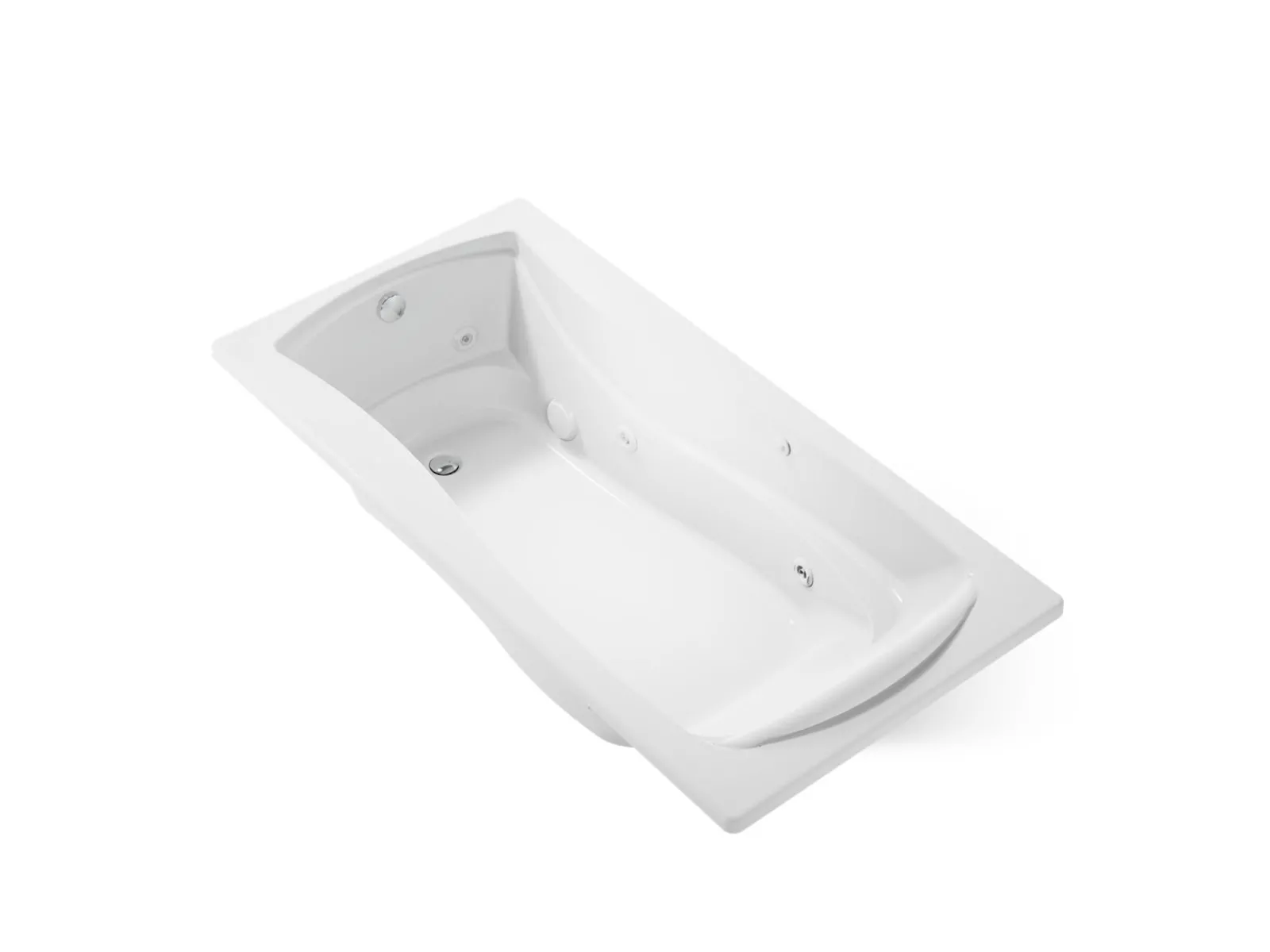 72" x 36" drop-in whirlpool bath with end drain, custom pump location and heater^Kohler Outlet