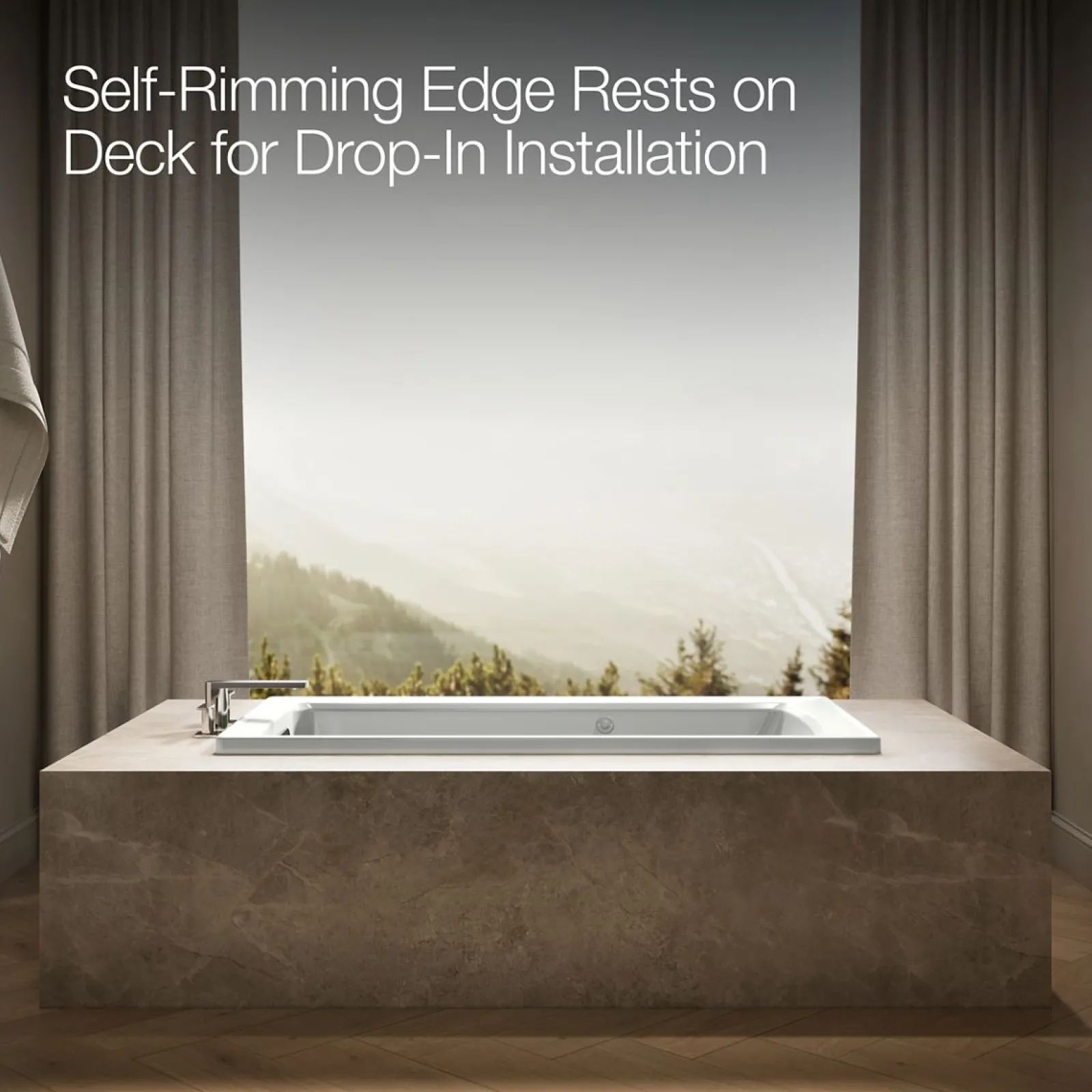 60" x 30" drop-in whirlpool bath with heat and Comfort Depth® design^Kohler Clearance