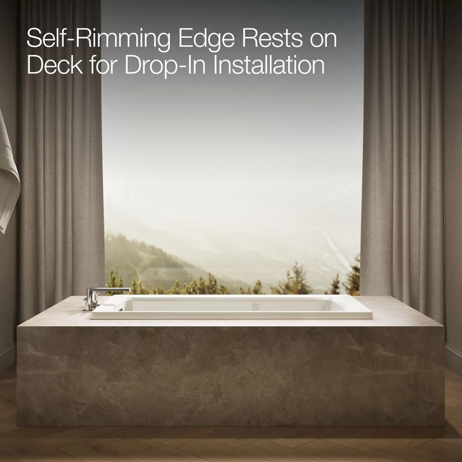 60" x 30" drop-in whirlpool bath with heat and Comfort Depth® design^Kohler Clearance