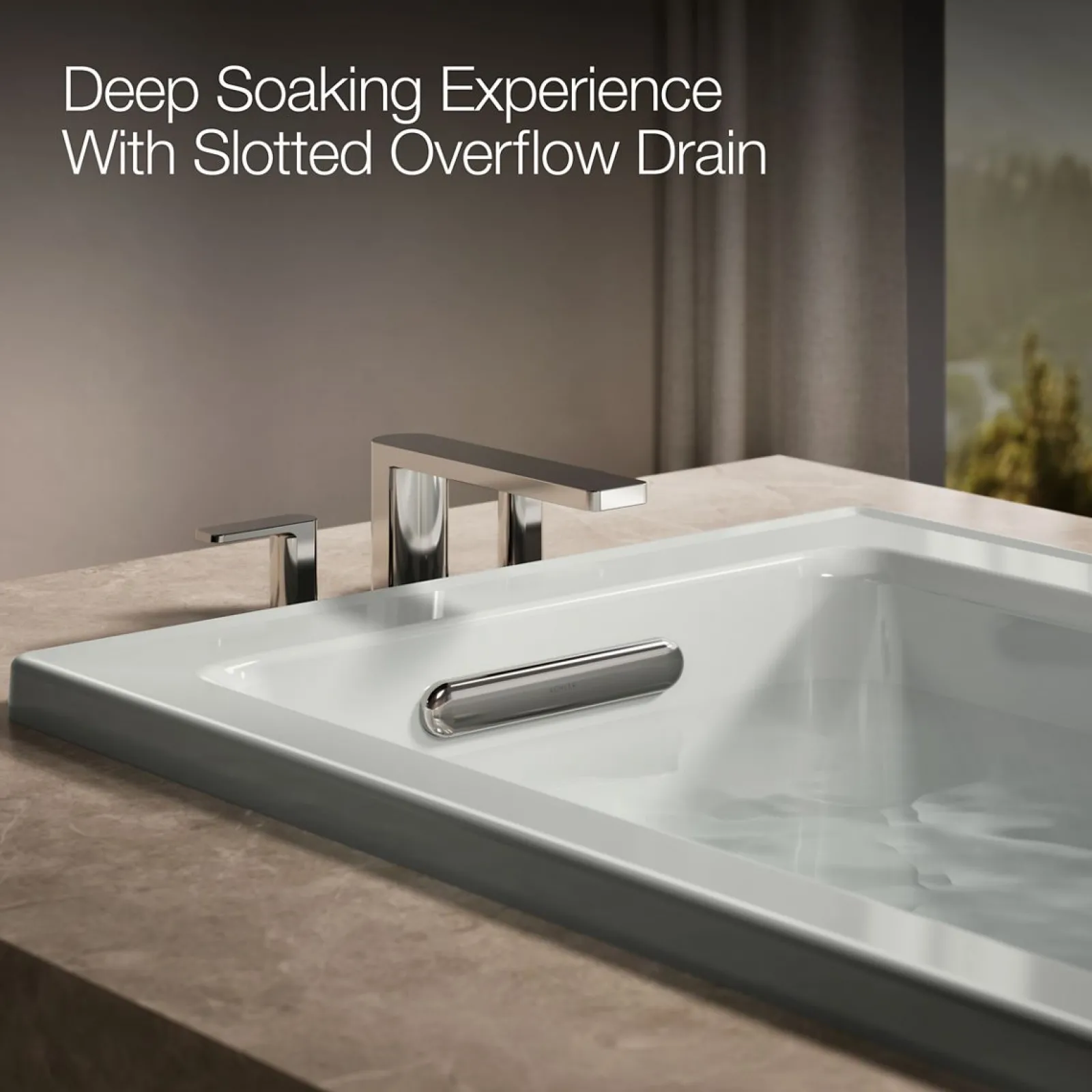 60" x 30" drop-in whirlpool bath with heat and Comfort Depth® design^Kohler Clearance