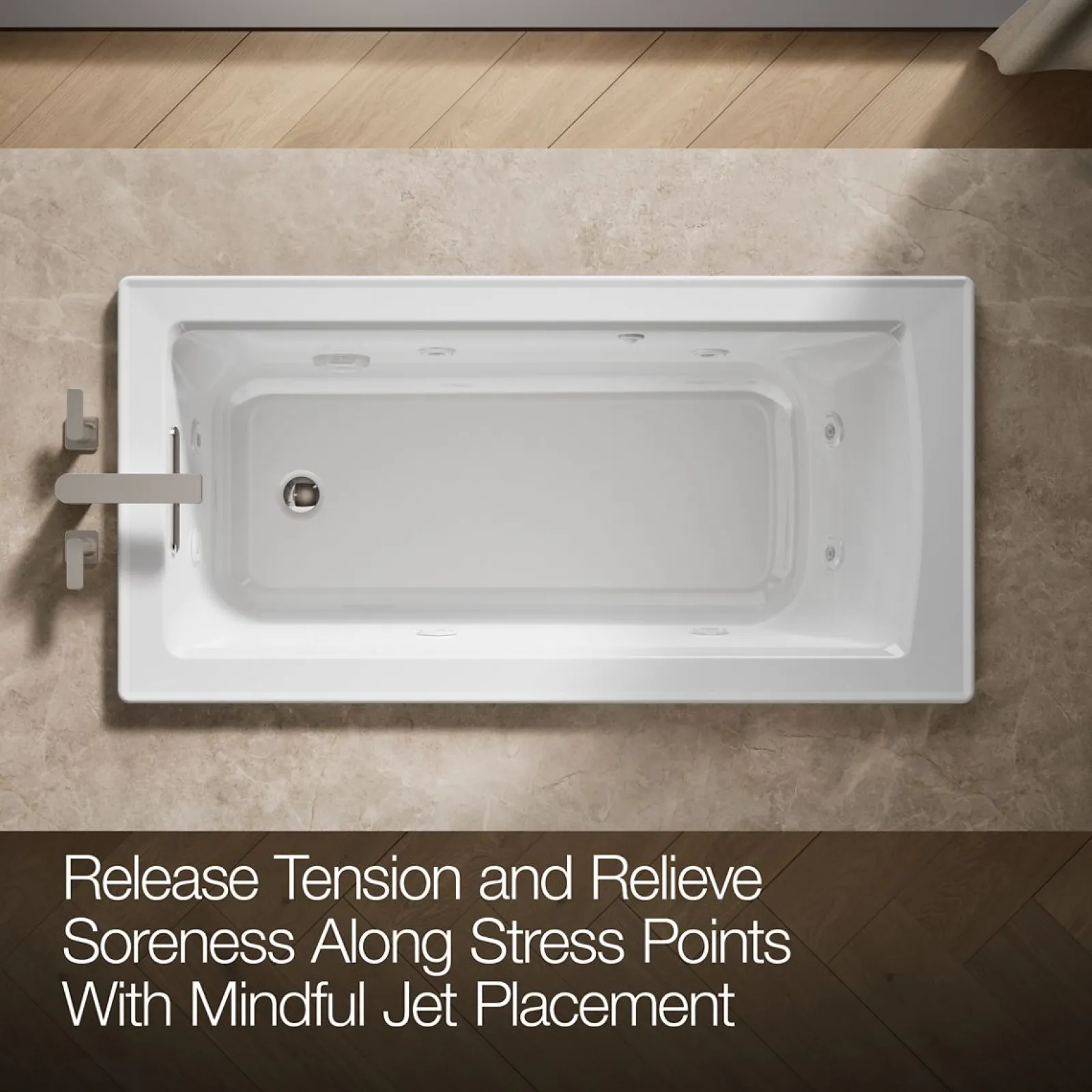 60" x 30" drop-in whirlpool bath with heat and Comfort Depth® design^Kohler Clearance