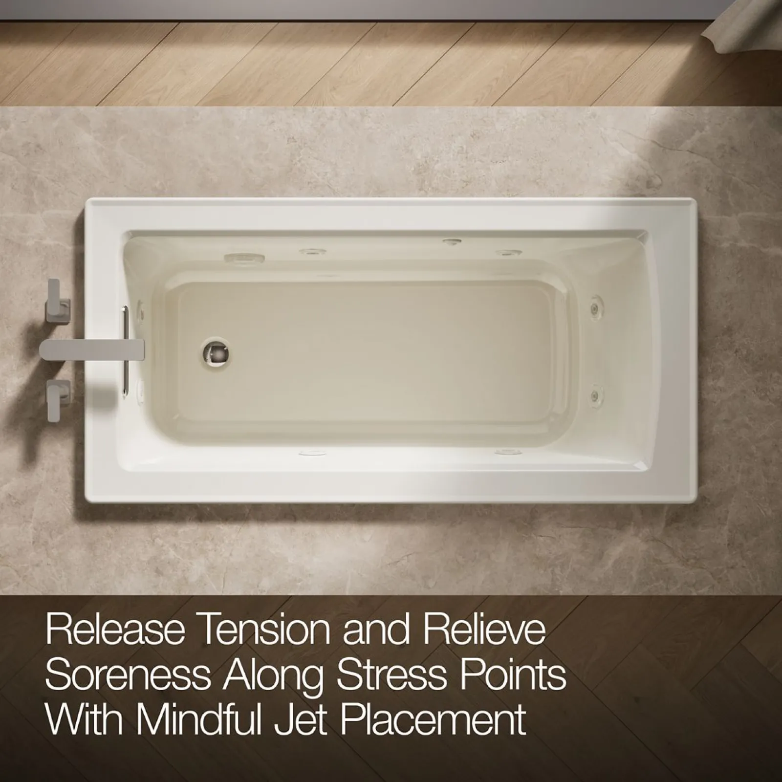 60" x 30" drop-in whirlpool bath with heat and Comfort Depth® design^Kohler Clearance