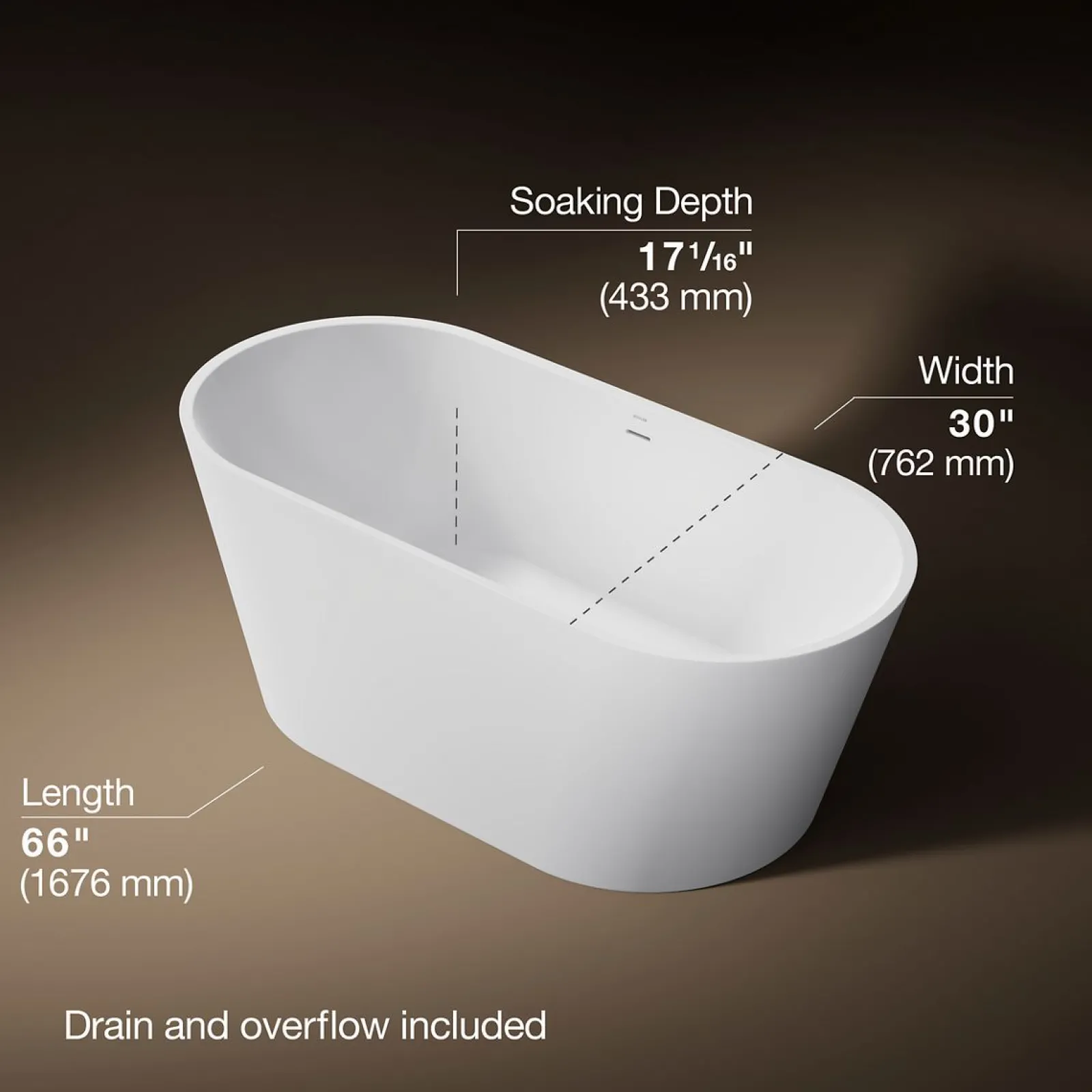 66" x 30" freestanding bath^Kohler Online