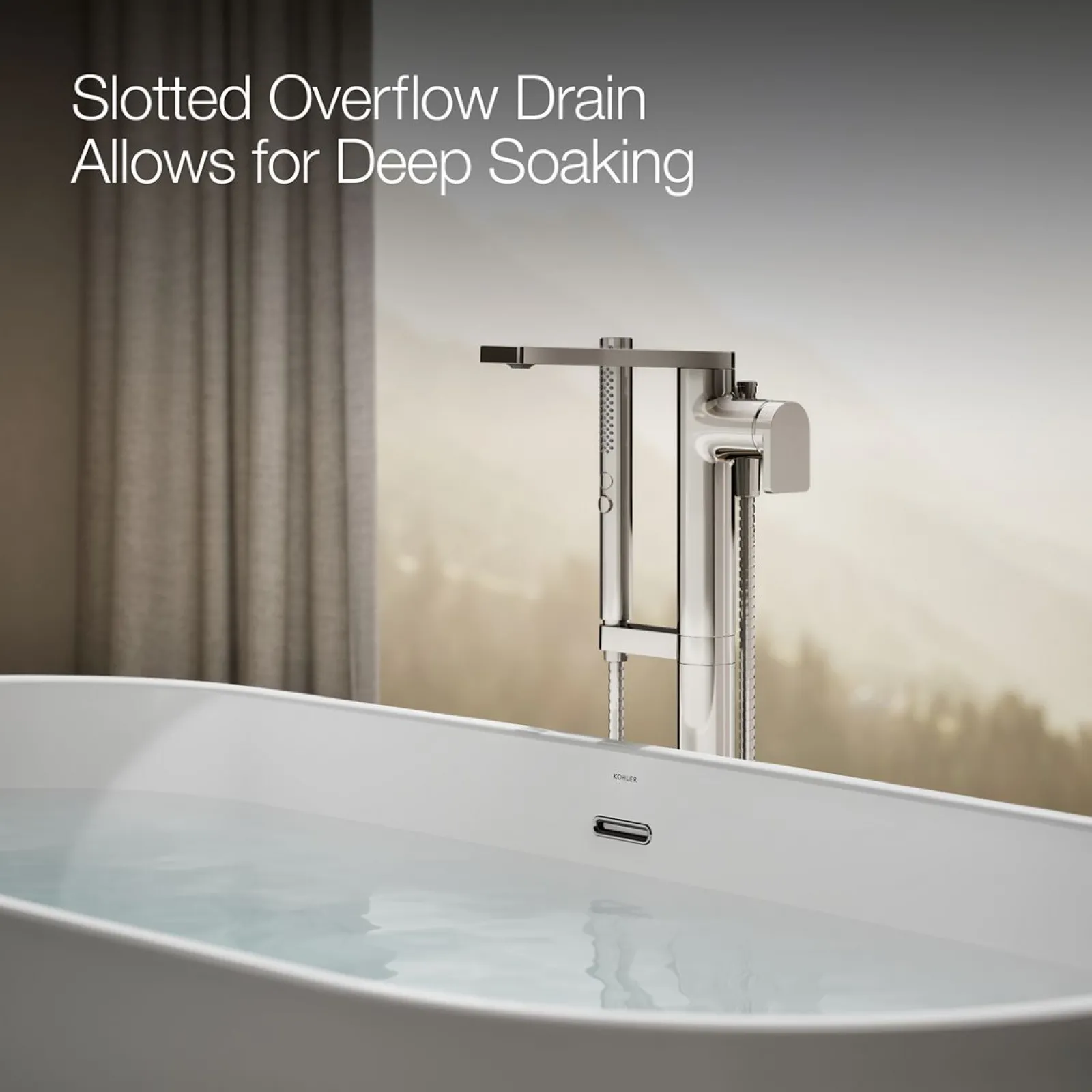 65-1/4" x 31-1/4" freestanding bath^Kohler