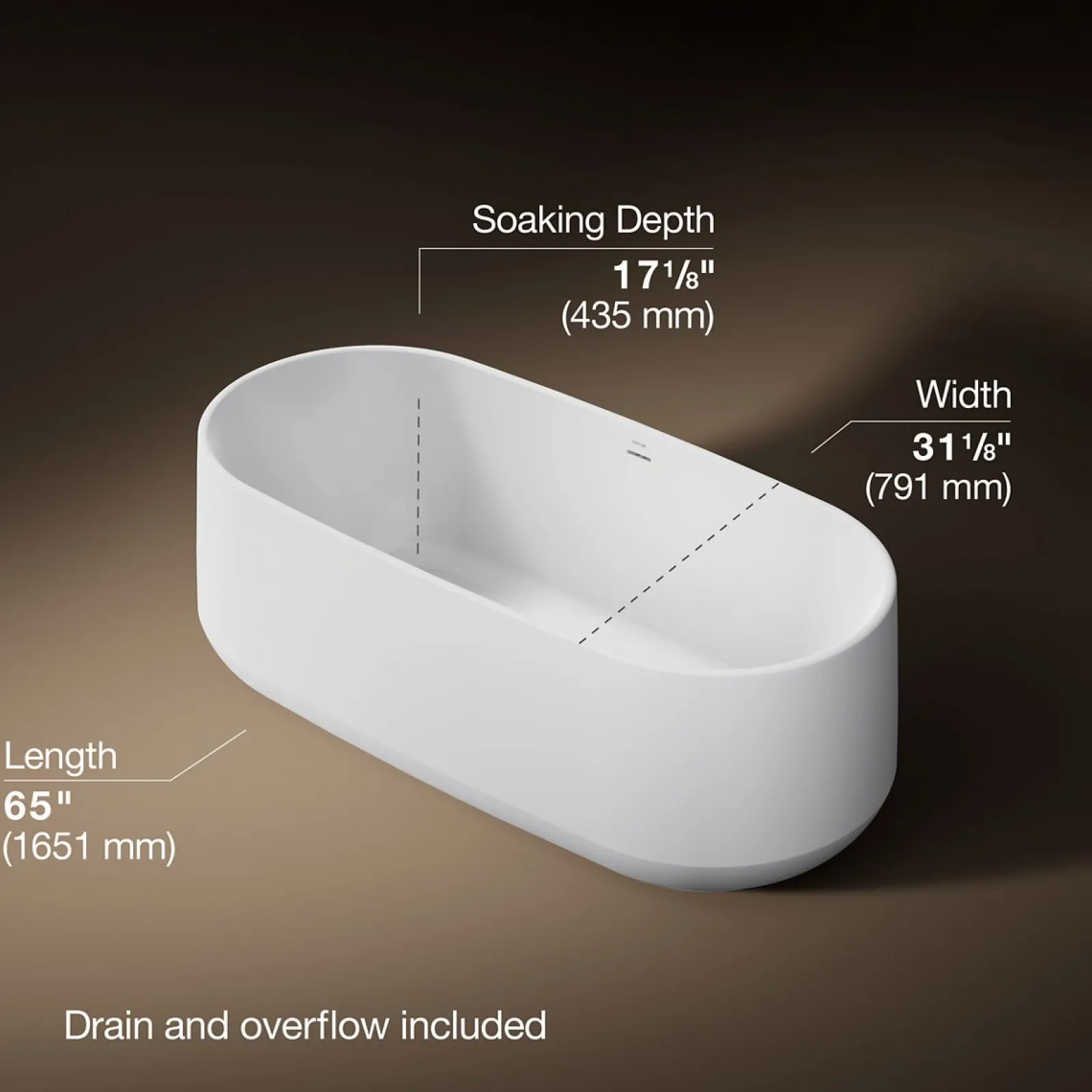65" x 31" freestanding bath^Kohler New