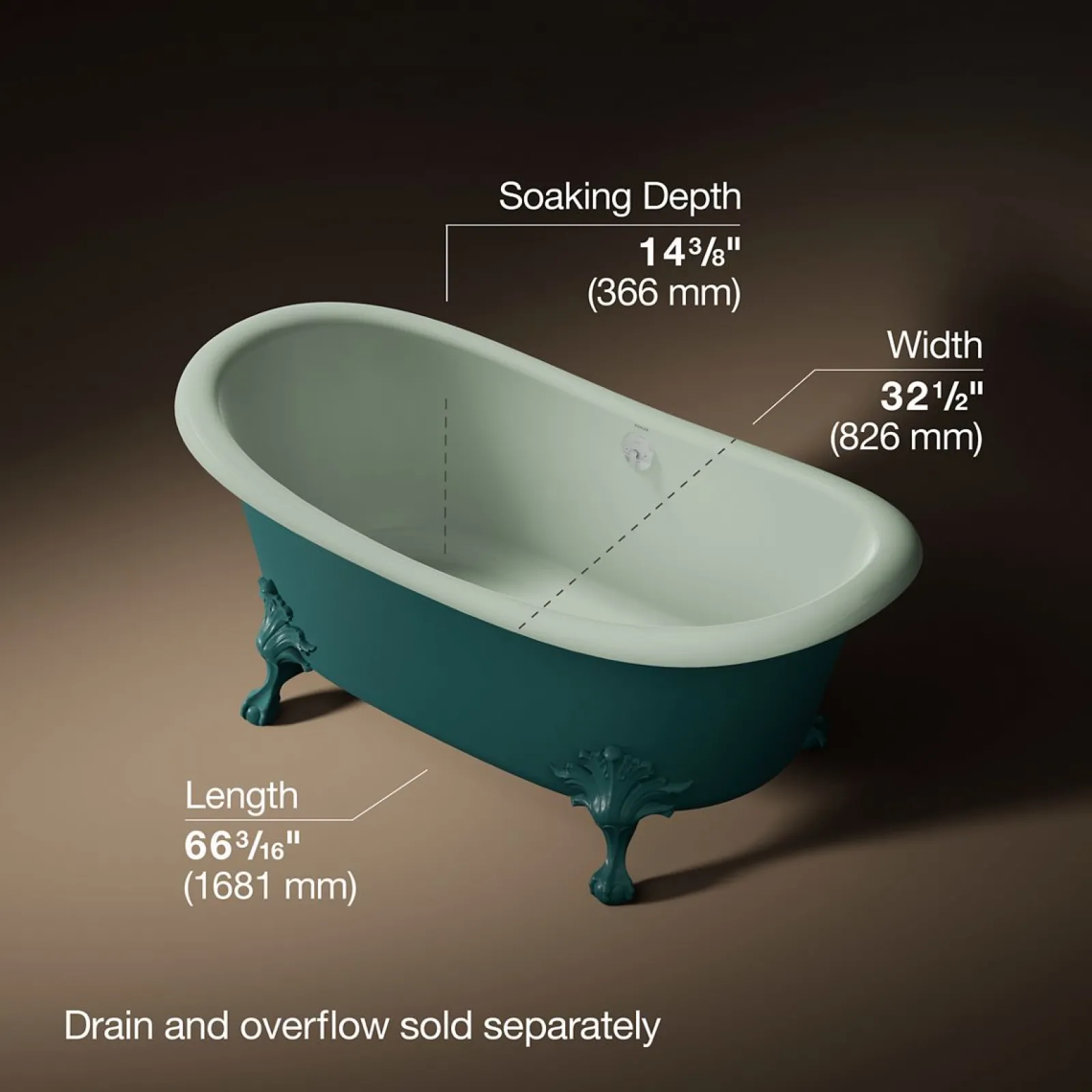 66-1/8" x 32-1/2" freestanding bath^Kohler Discount