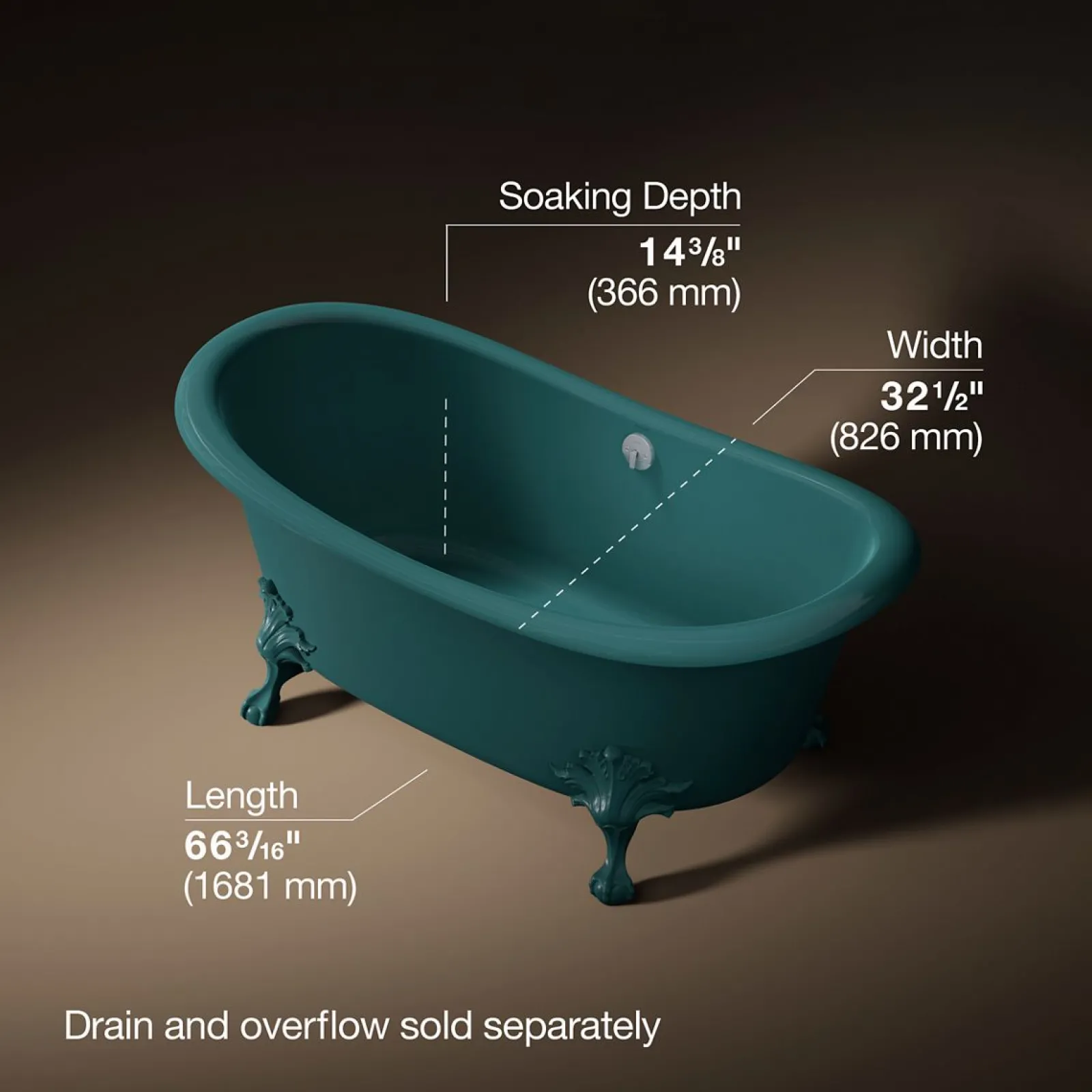 66-1/8" x 32-1/2" freestanding bath^Kohler Discount