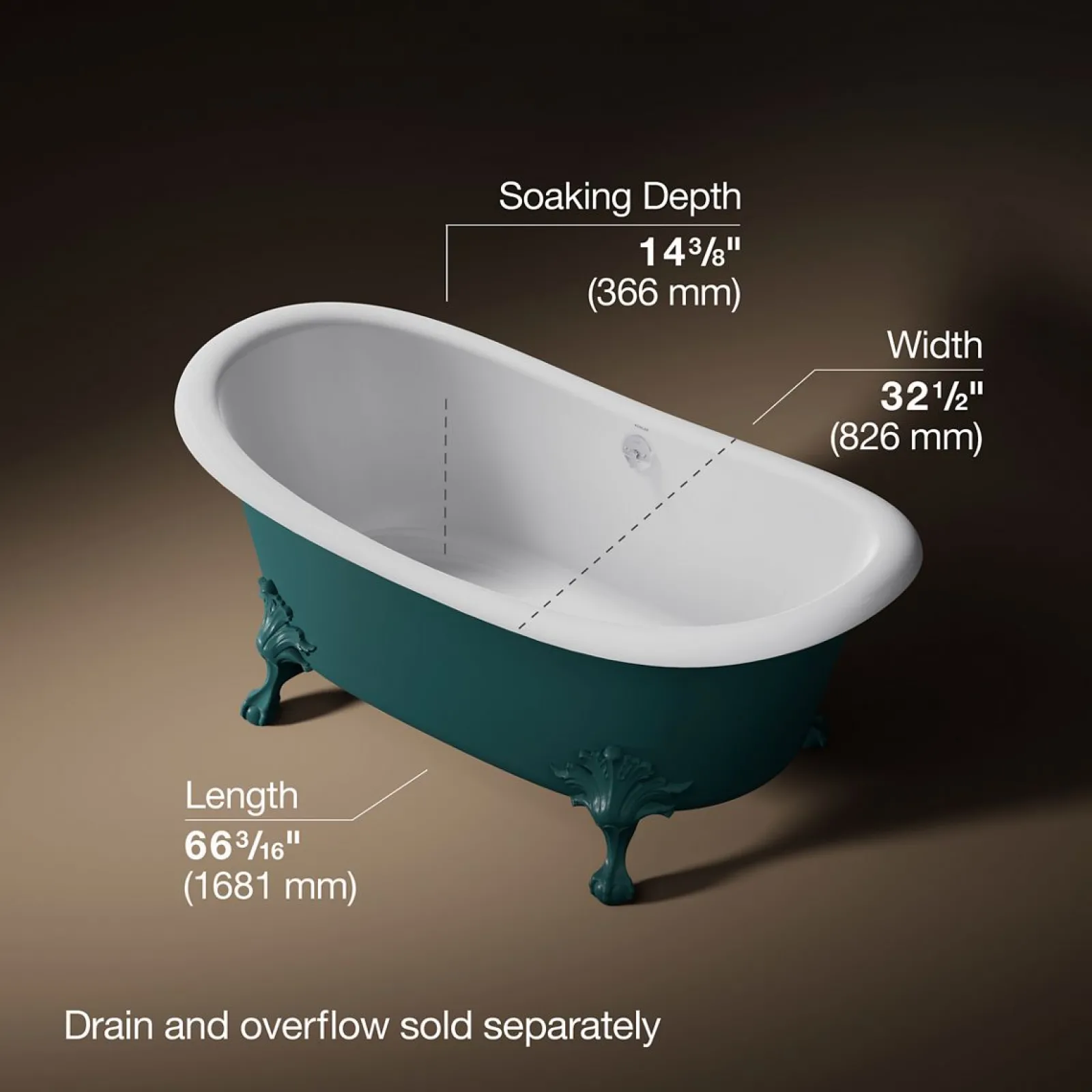 66-1/8" x 32-1/2" freestanding bath^Kohler Discount