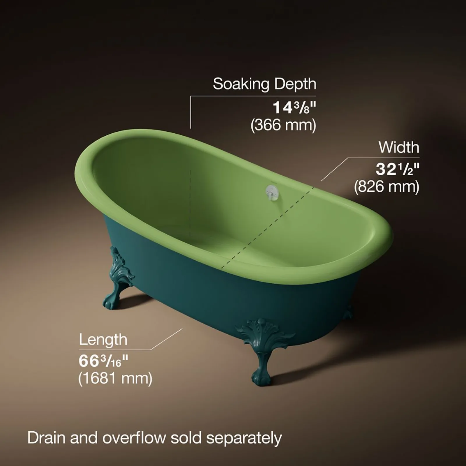 66-1/8" x 32-1/2" freestanding bath^Kohler Discount
