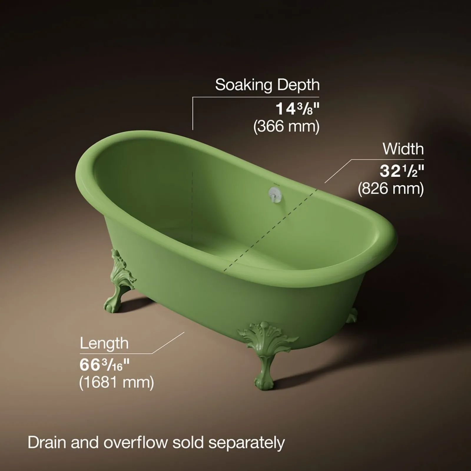 66-1/8" x 32-1/2" freestanding bath^Kohler Sale