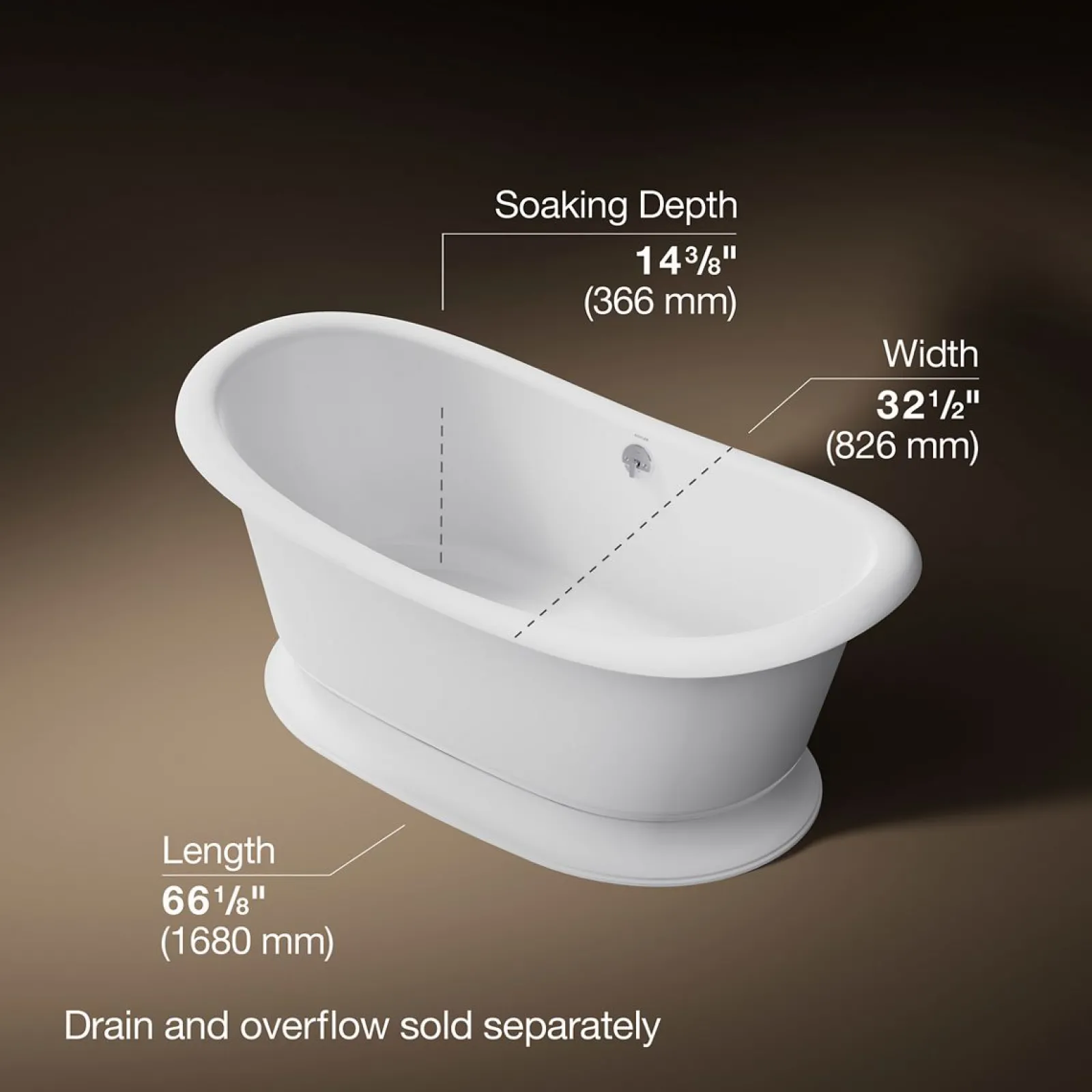 66-1/8" x 32-1/2" freestanding bath^Kohler Discount