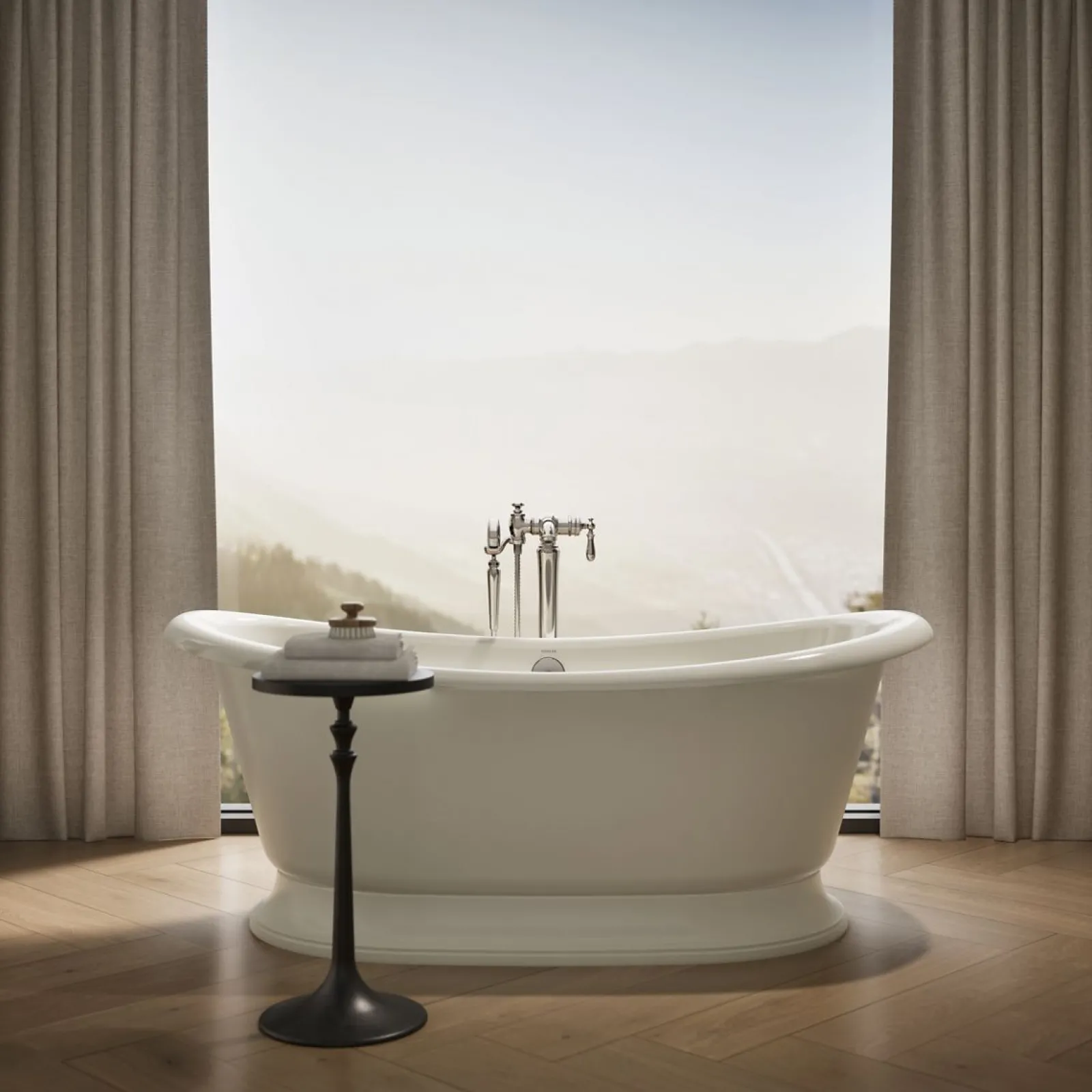 66-1/8" x 32-1/2" freestanding bath^Kohler Hot