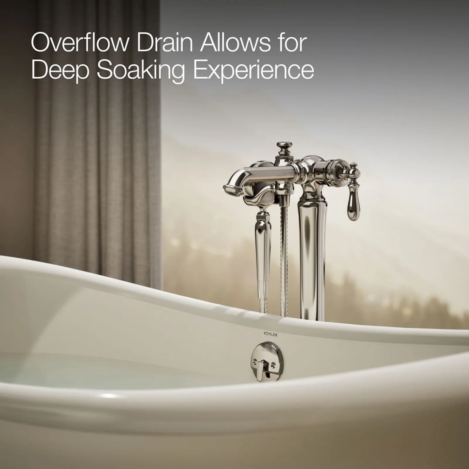 66-1/8" x 32-1/2" freestanding bath^Kohler Hot