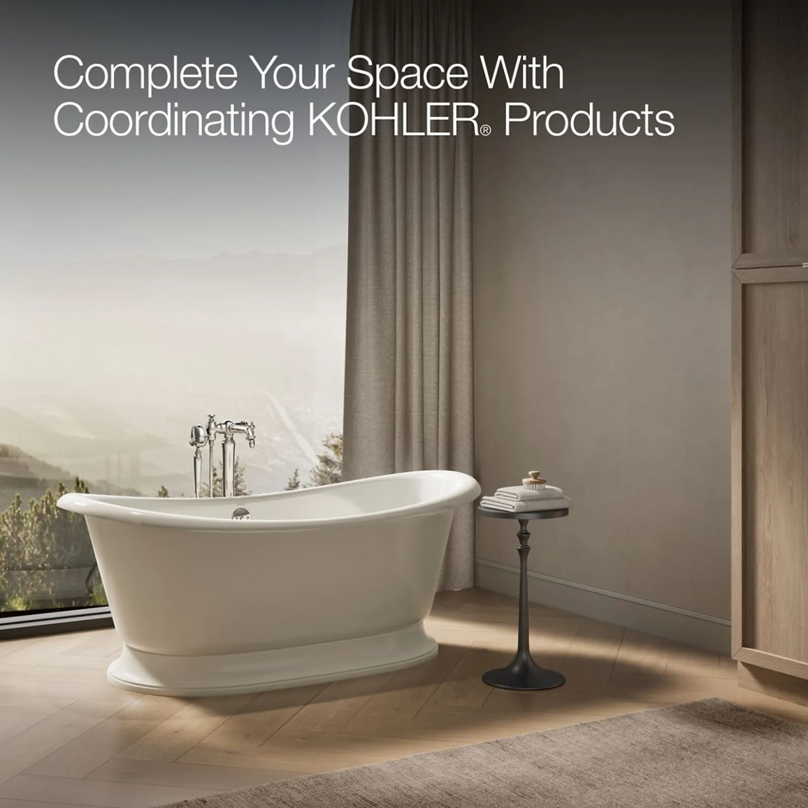 66-1/8" x 32-1/2" freestanding bath^Kohler Hot