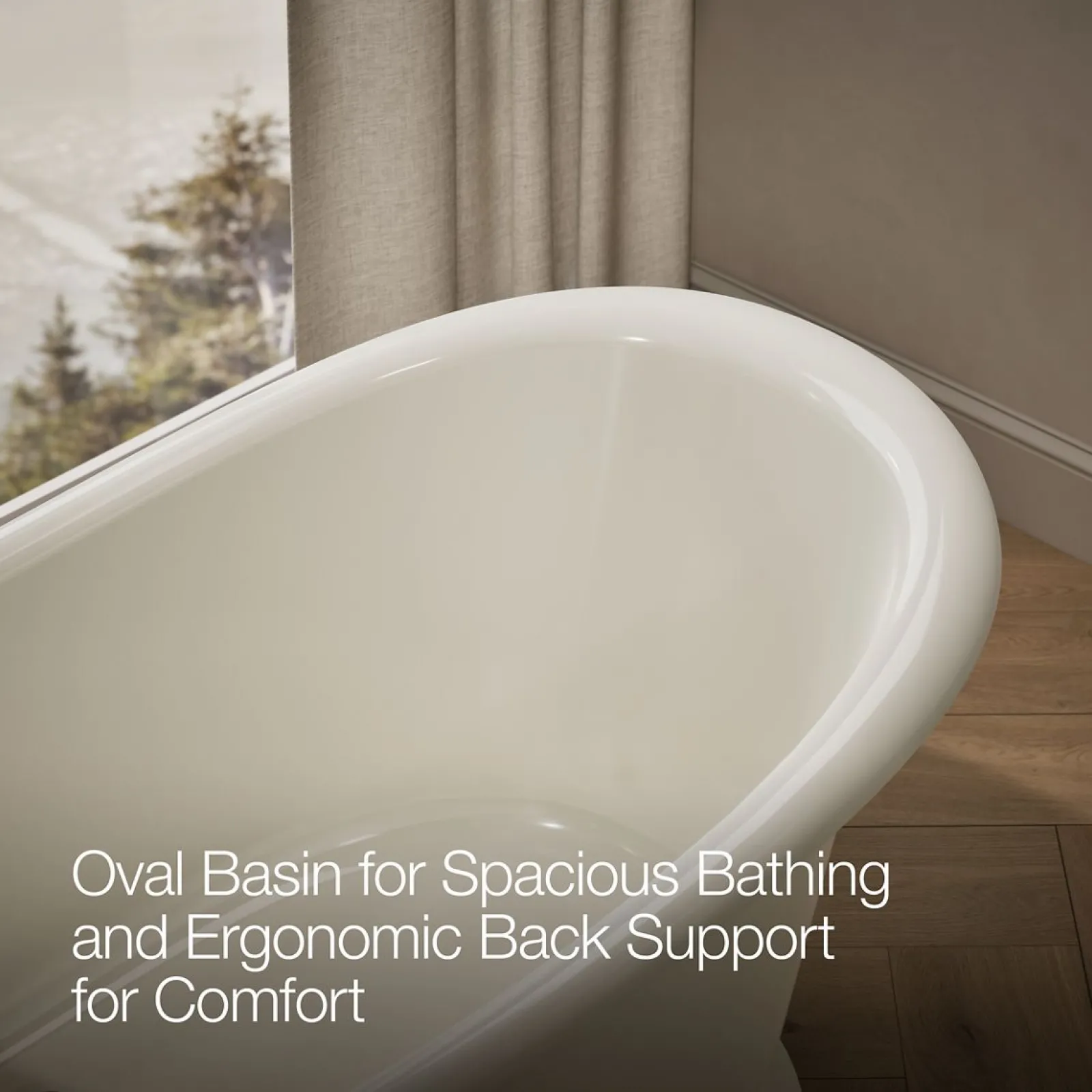 66-1/8" x 32-1/2" freestanding bath^Kohler Hot