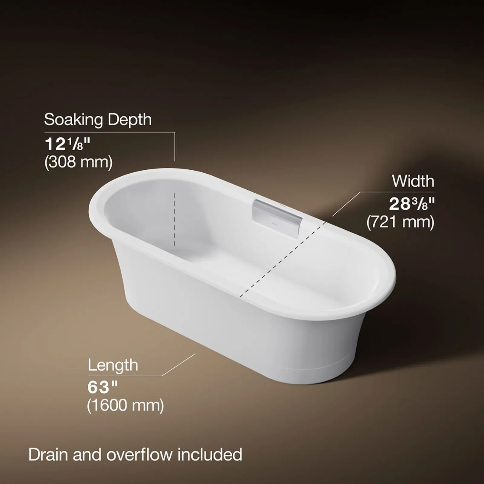 63" x 28-3/8" freestanding bath with base^Kohler Clearance