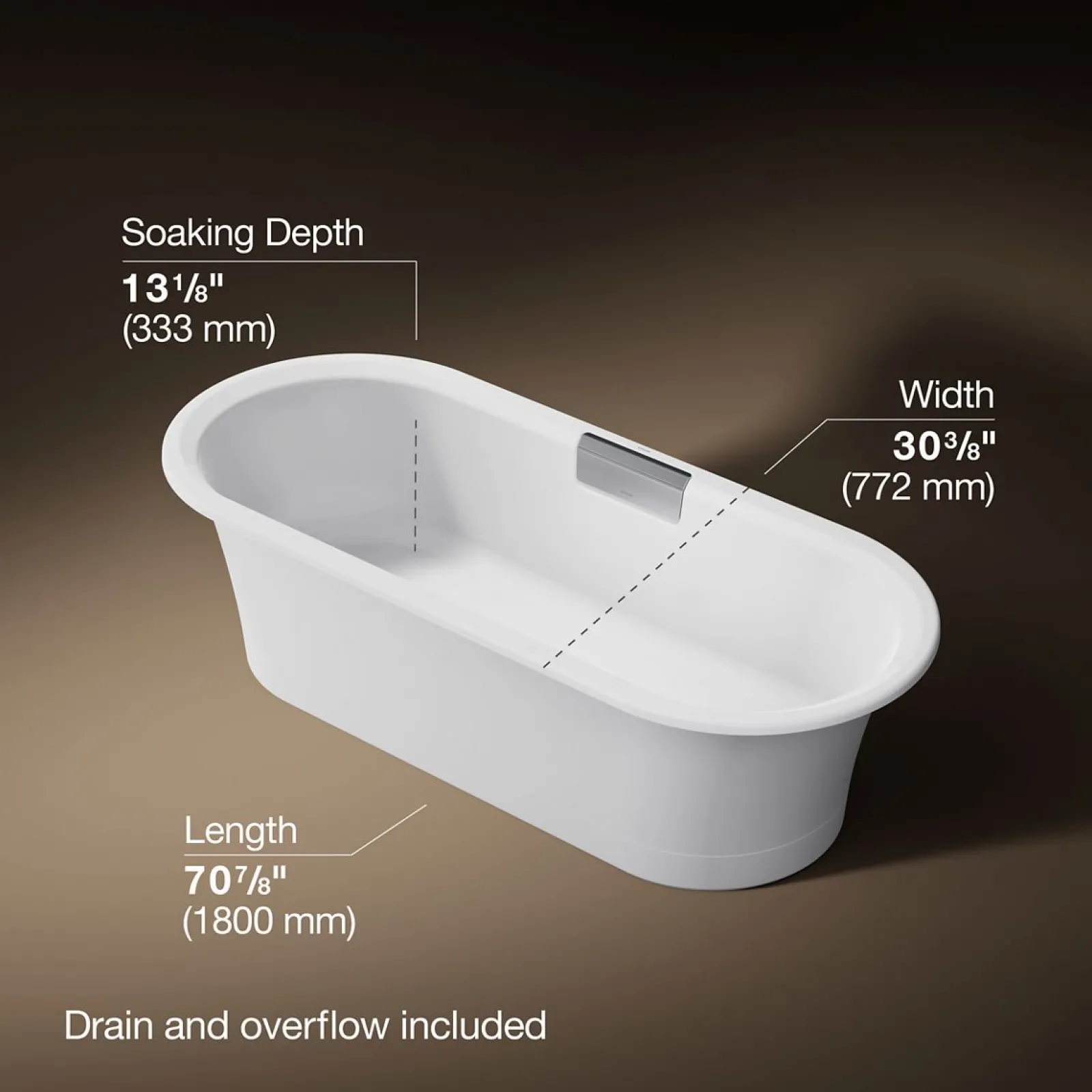 70-7/8" x 30-3/8" freestanding bath with base^Kohler Clearance