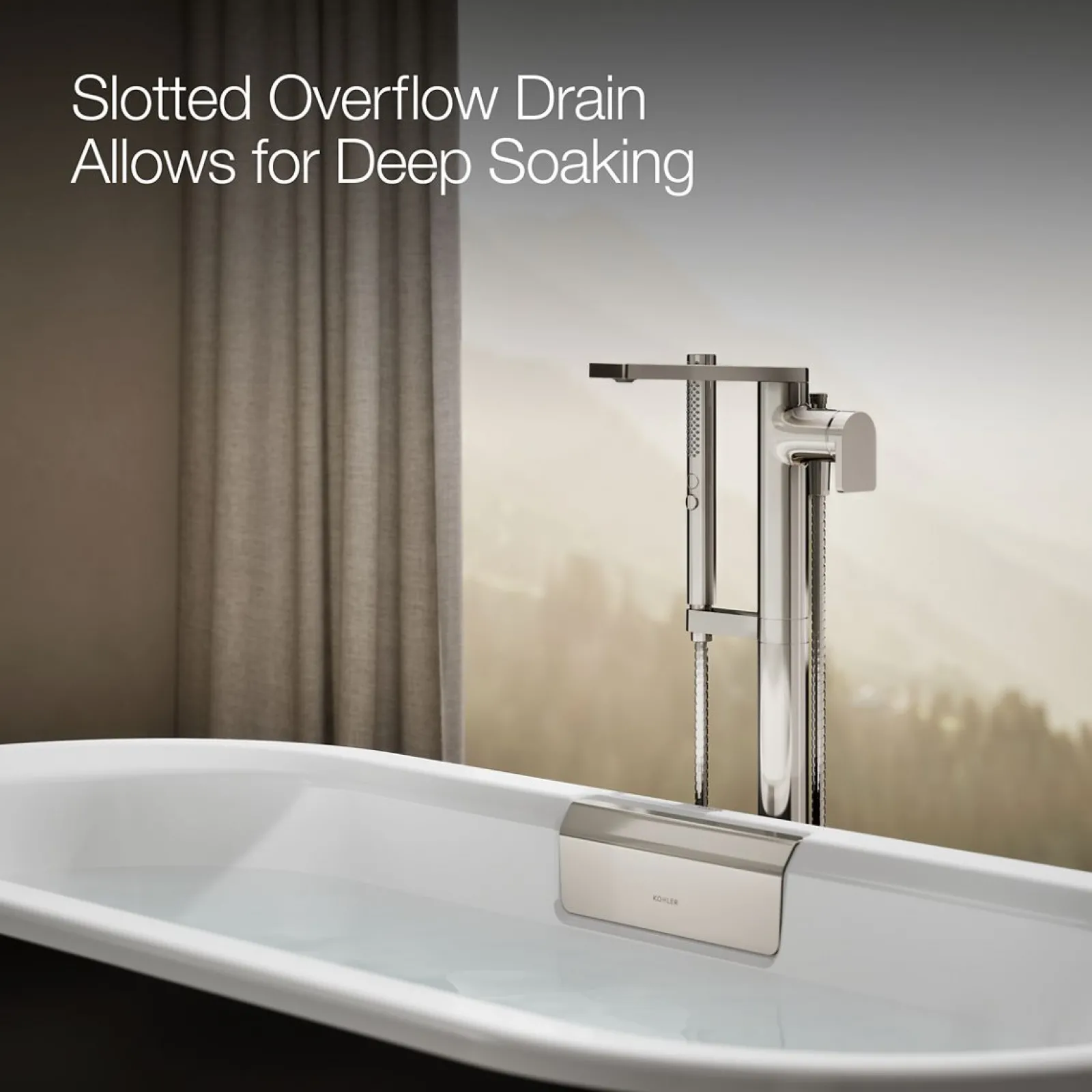 63" x 28-3/8" freestanding bath with base^Kohler Hot