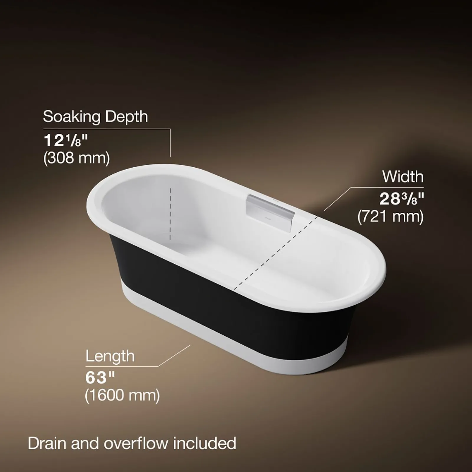 63" x 28-3/8" freestanding bath with base^Kohler Online