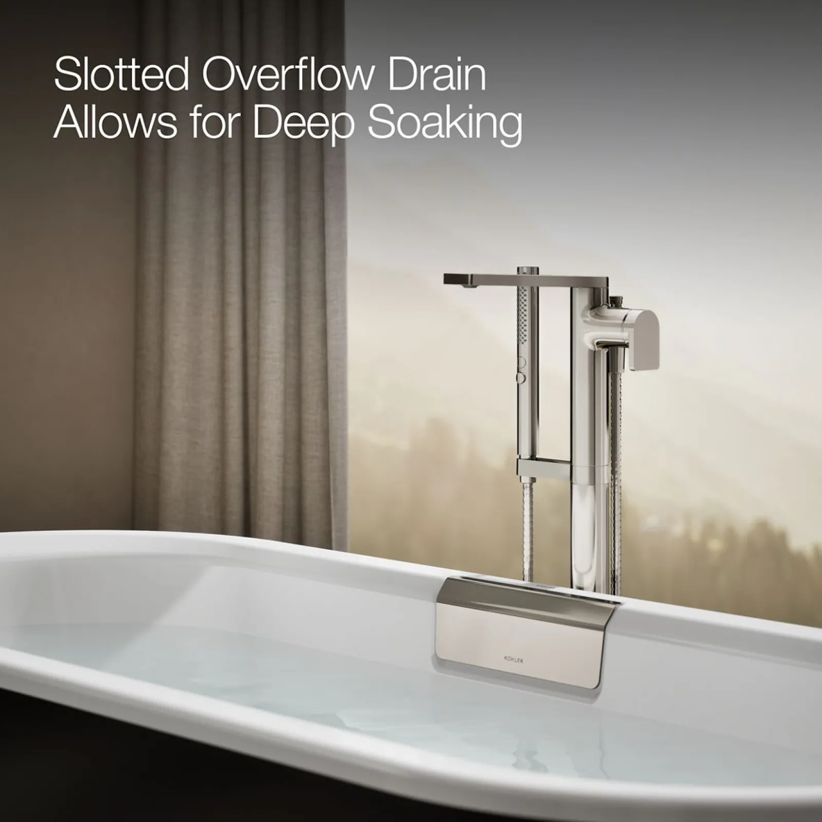 70-7/8" x 30-3/8" freestanding bath with base^Kohler