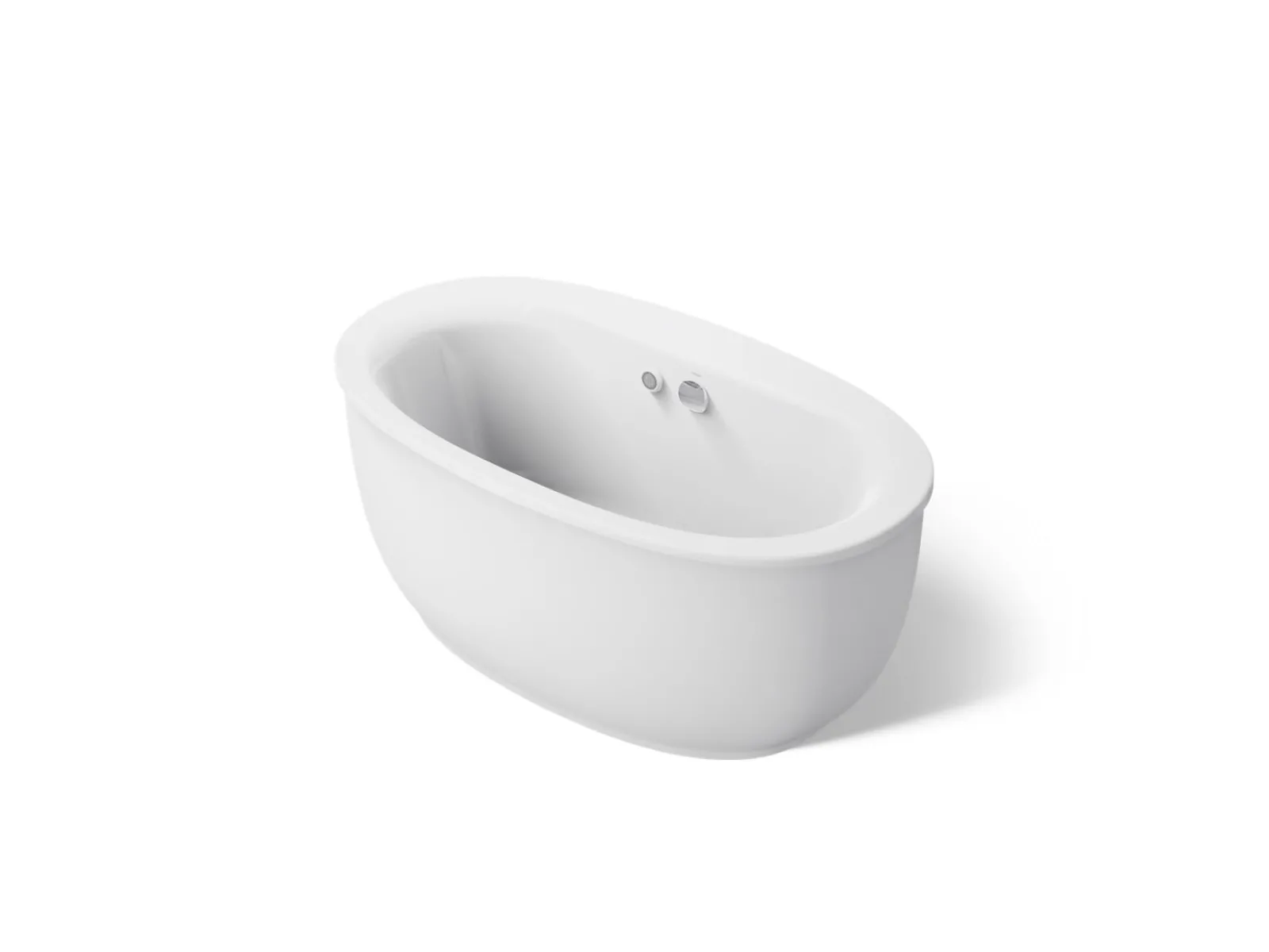 60" x 34" freestanding bath with Bask® heated surface and fluted shroud^Kohler Hot