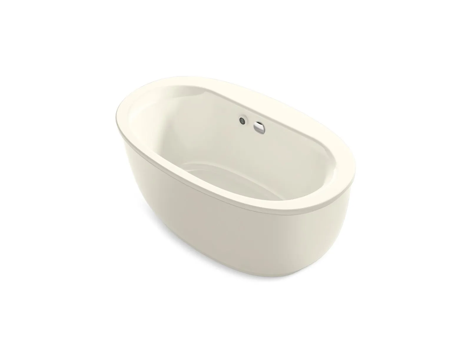 60" x 34" freestanding bath with Bask® heated surface and fluted shroud^Kohler Hot