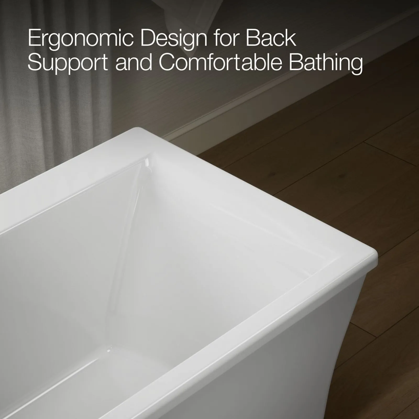 60-1/4" x 34-1/4" freestanding bath with Bask® heated surface and fluted shroud^Kohler Sale