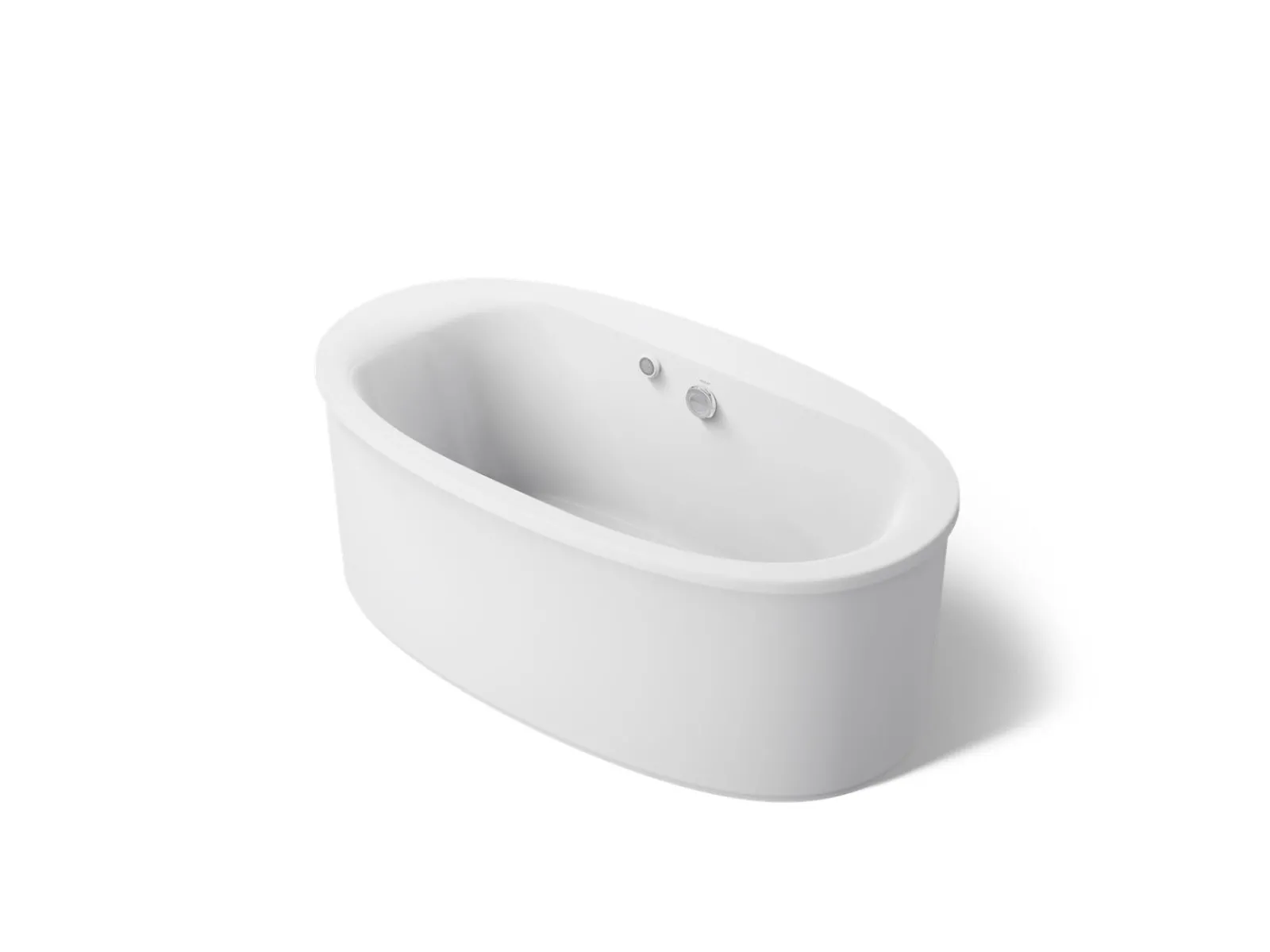 65-1/2" x 35-1/2" freestanding bath with Bask® heated surface and straight shroud^Kohler