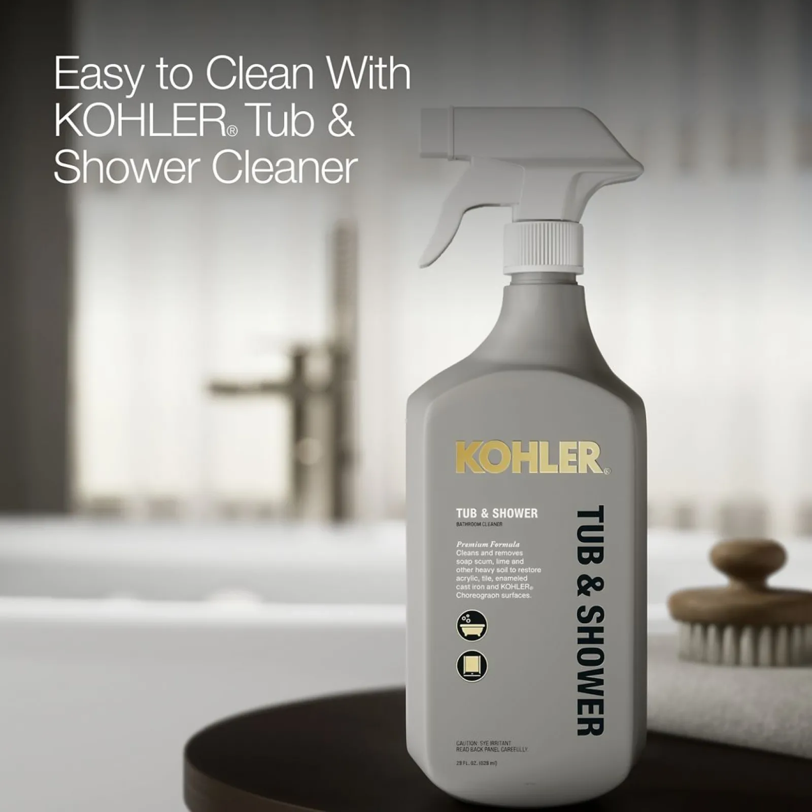 60" x 34" freestanding bath with Bask® heated surface and straight shroud^Kohler Clearance