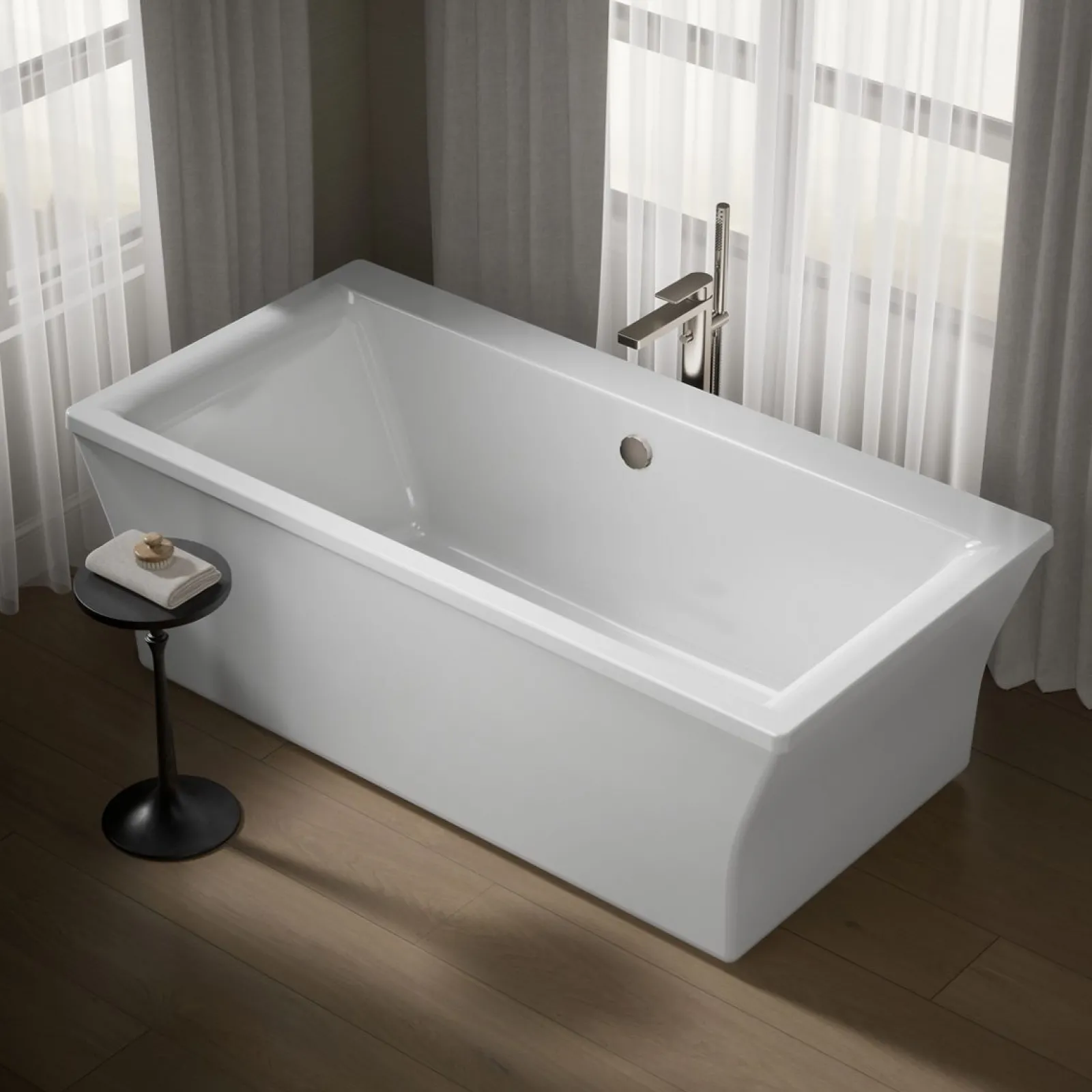 72" x 36" freestanding bath with fluted shroud^Kohler