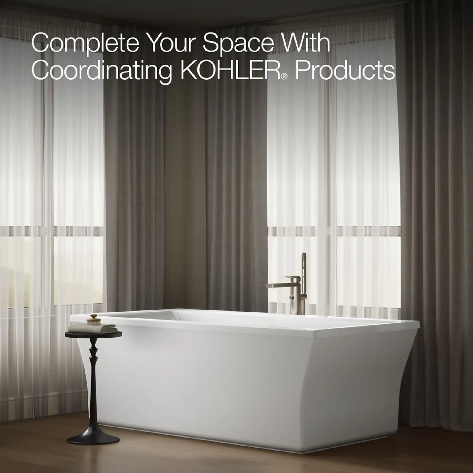 72" x 36" freestanding bath with fluted shroud^Kohler