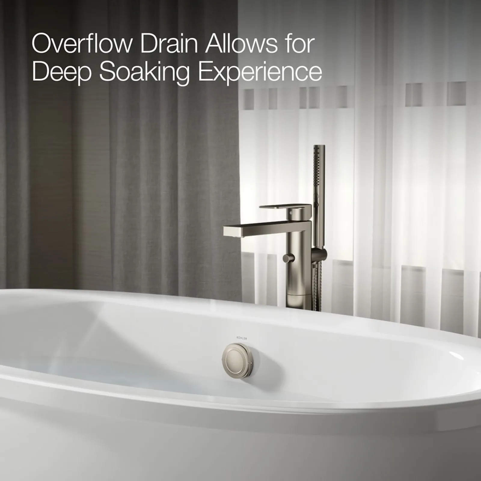 65-1/2" x 35-1/2" freestanding bath with fluted shroud^Kohler Sale