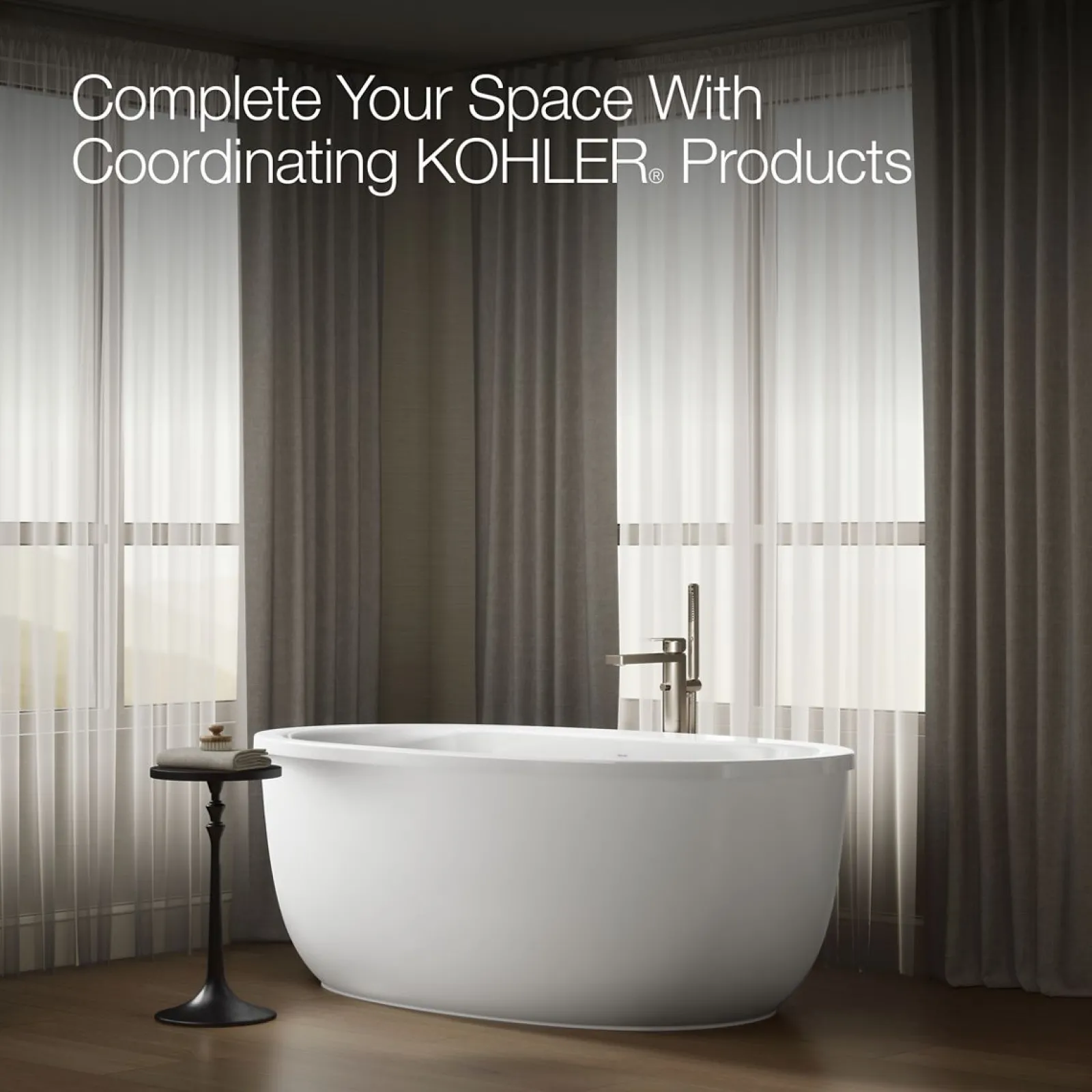 65-1/2" x 35-1/2" freestanding bath with fluted shroud^Kohler Sale