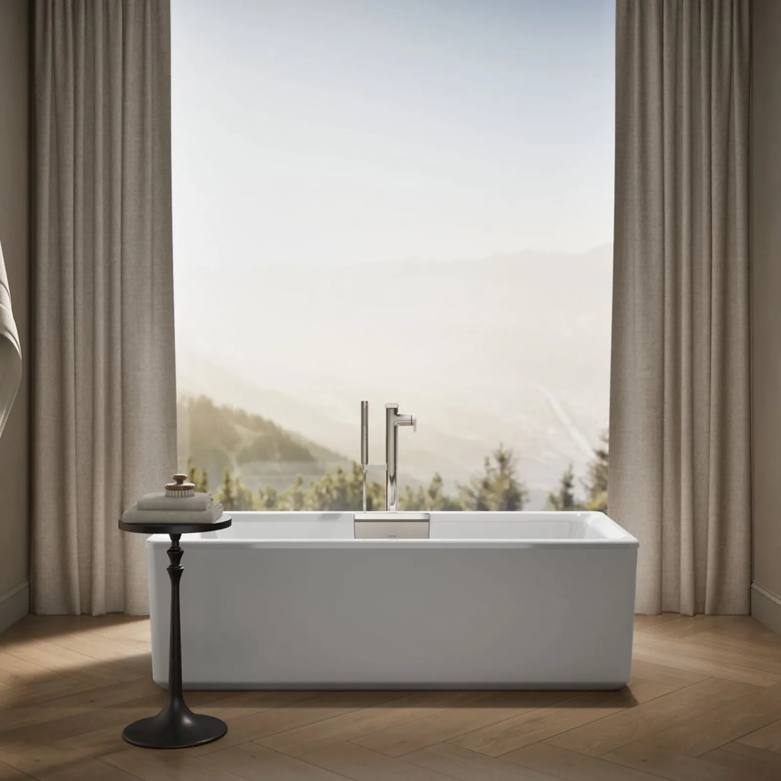 63" x 28-3/8" freestanding bath with shroud^Kohler