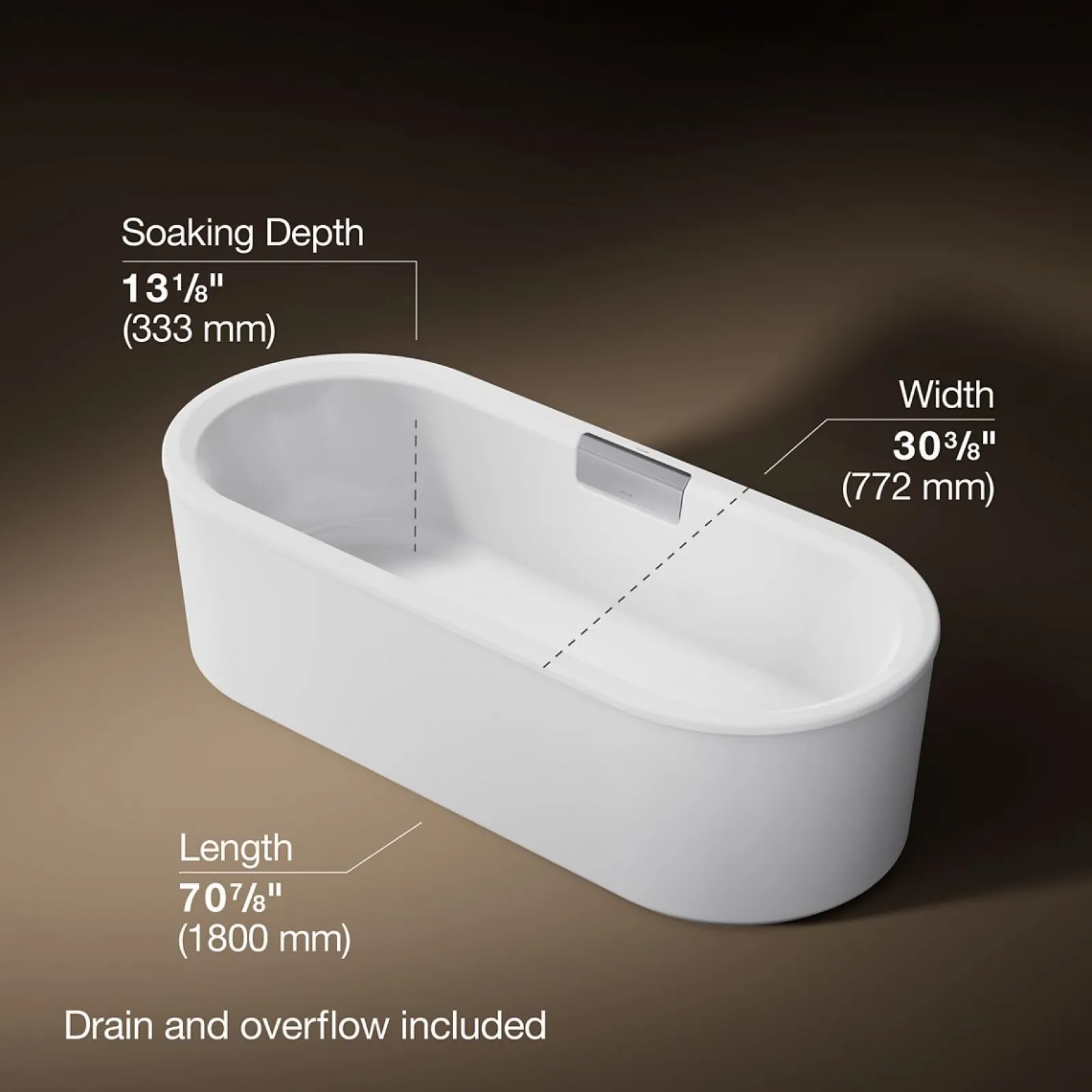 70-7/8" x 30-3/8" freestanding bath with shroud^Kohler New