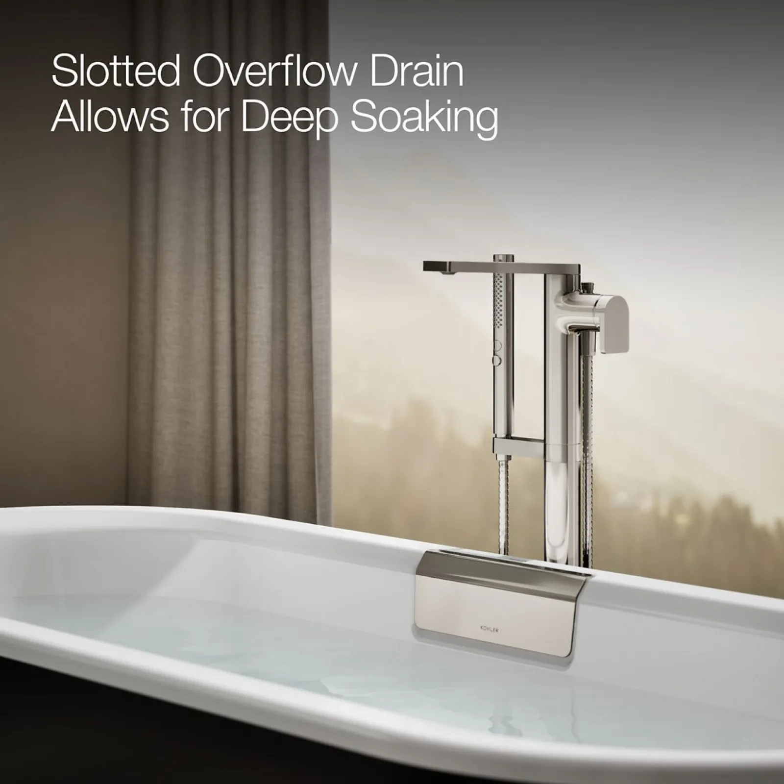 70-7/8" x 30-3/8" freestanding bath with shroud^Kohler Hot