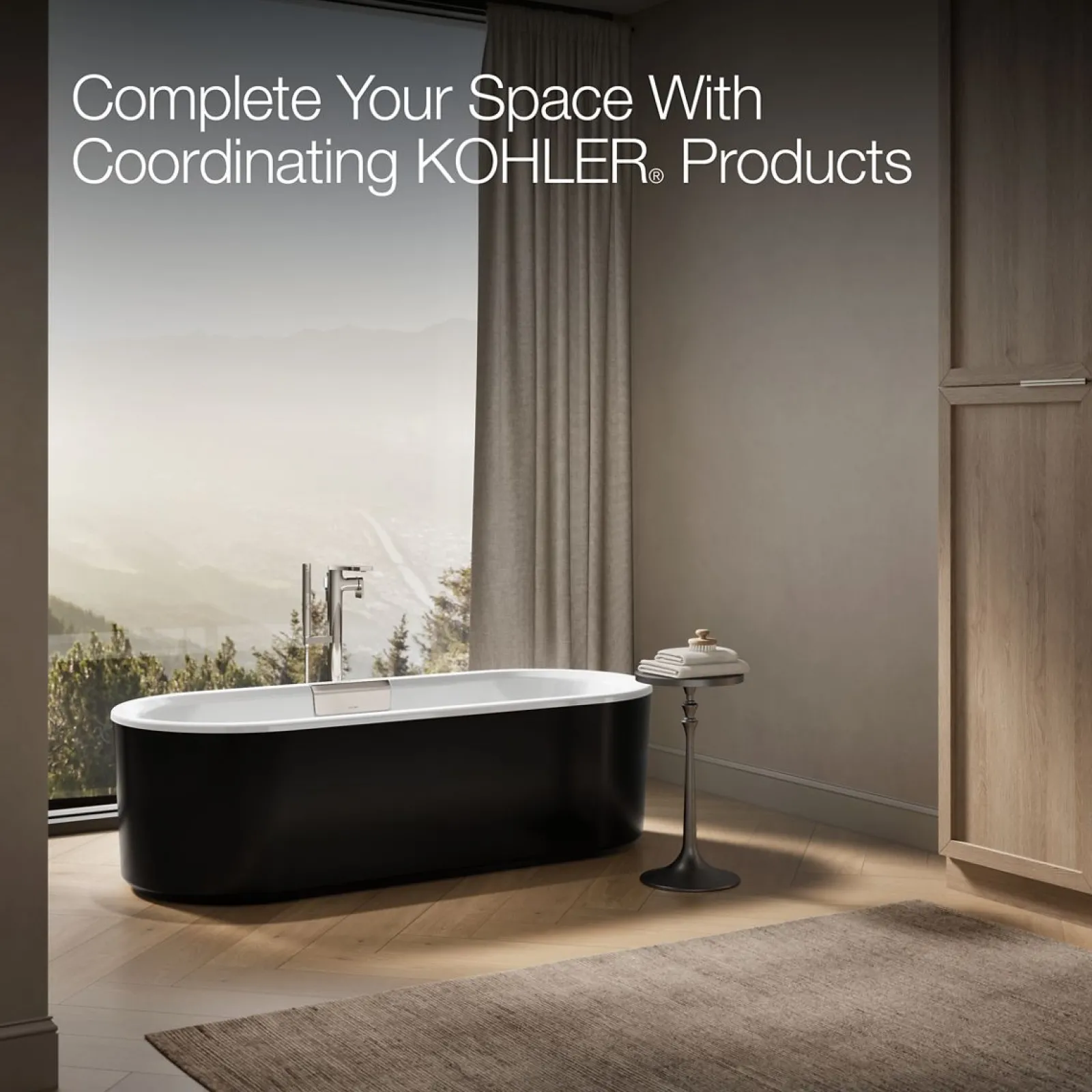 70-7/8" x 30-3/8" freestanding bath with shroud^Kohler Hot